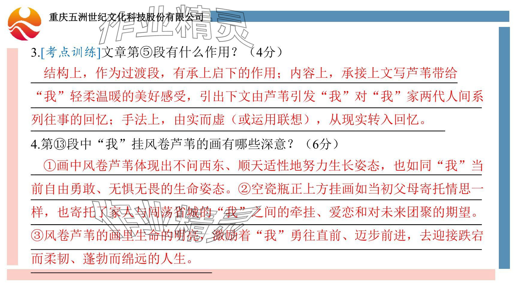 2024年學(xué)習(xí)指要綜合本九年級(jí)語文 參考答案第62頁