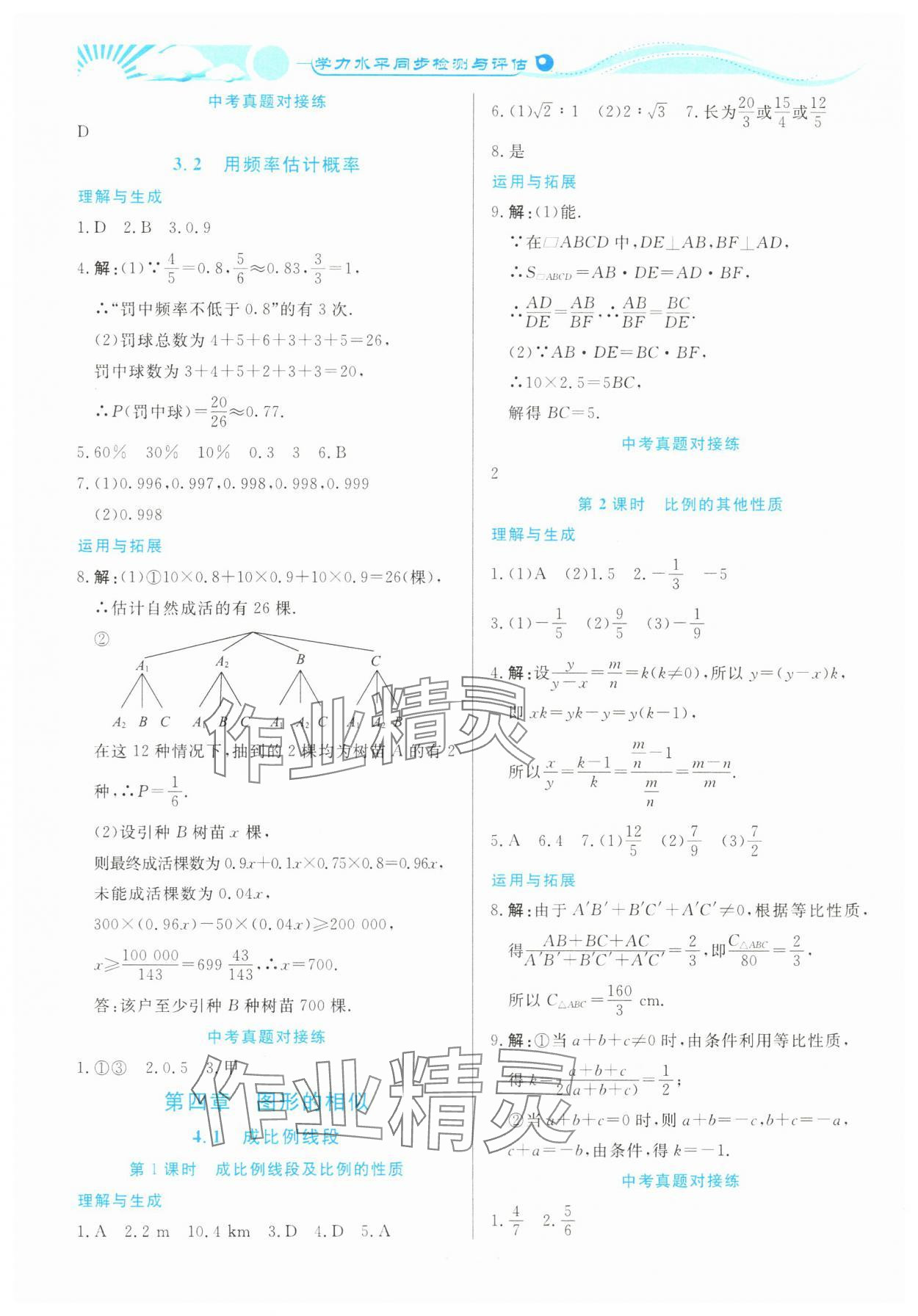 2023年學力水平同步檢測與評估九年級數(shù)學全一冊北師大版 第14頁