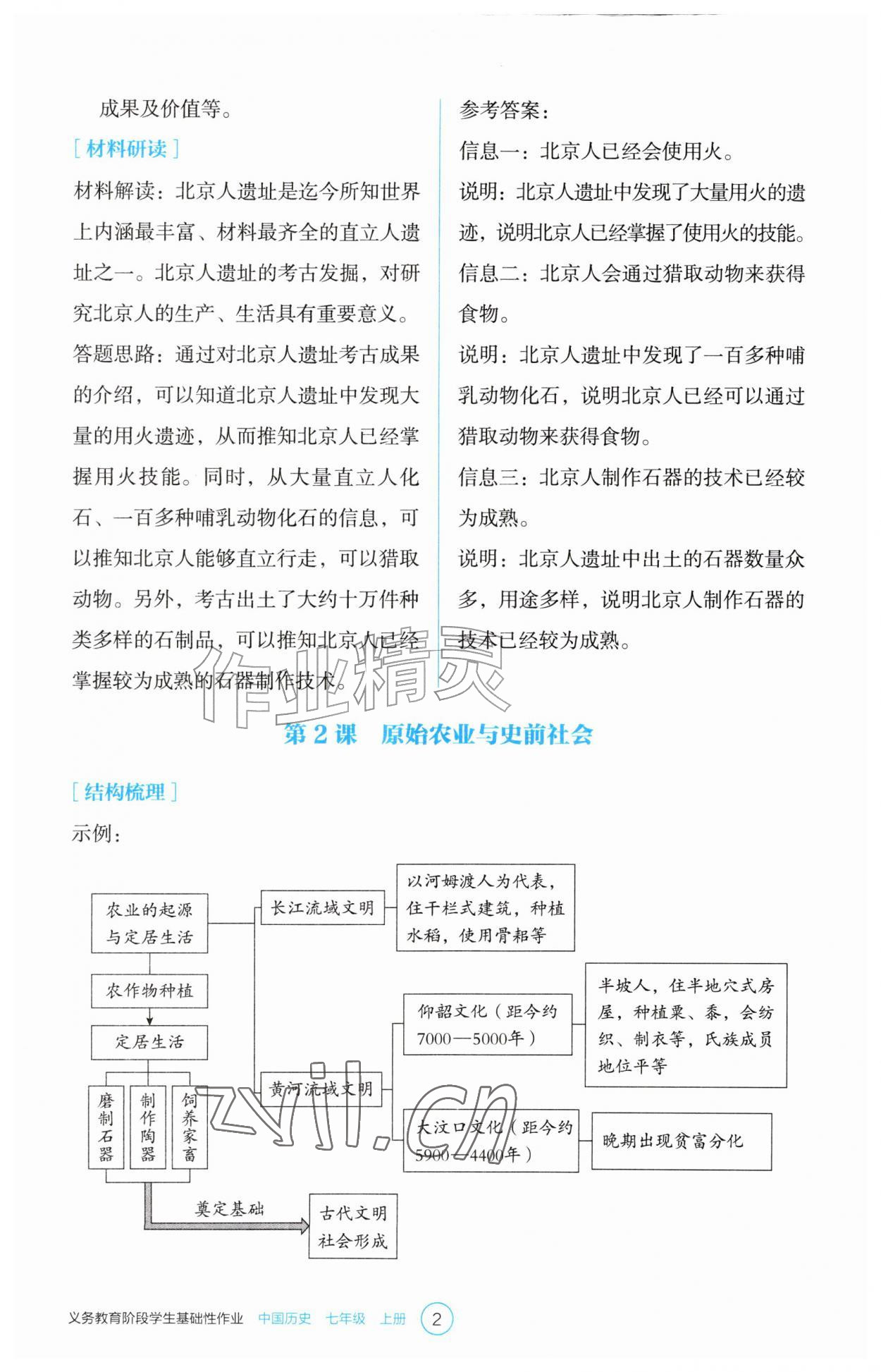 2026年学生基础性作业七年级历史上册人教版&nbsp;第2页