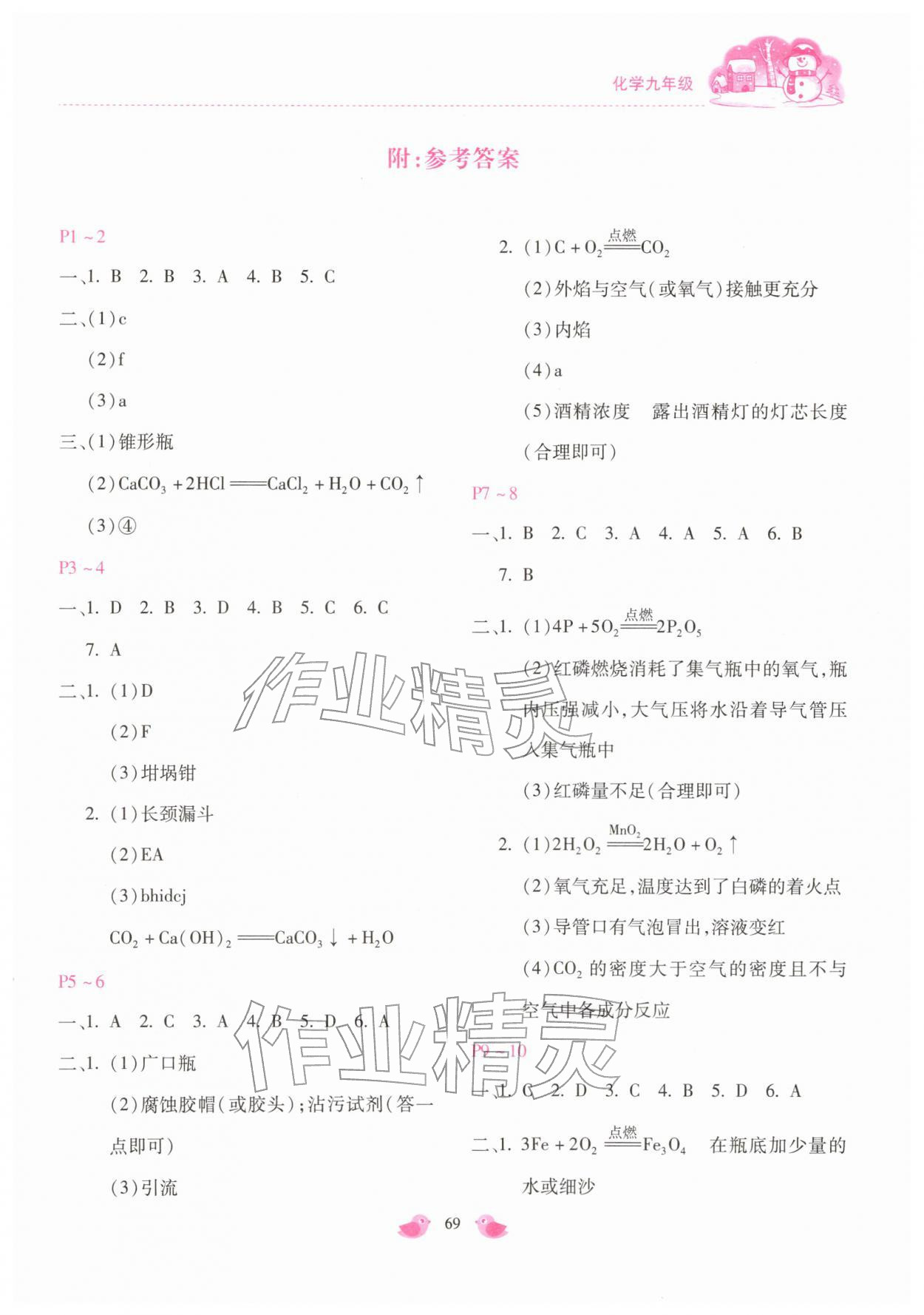 2026年世超金典假期乐园寒假九年级化学人教版主编代临涛&nbsp;第1页