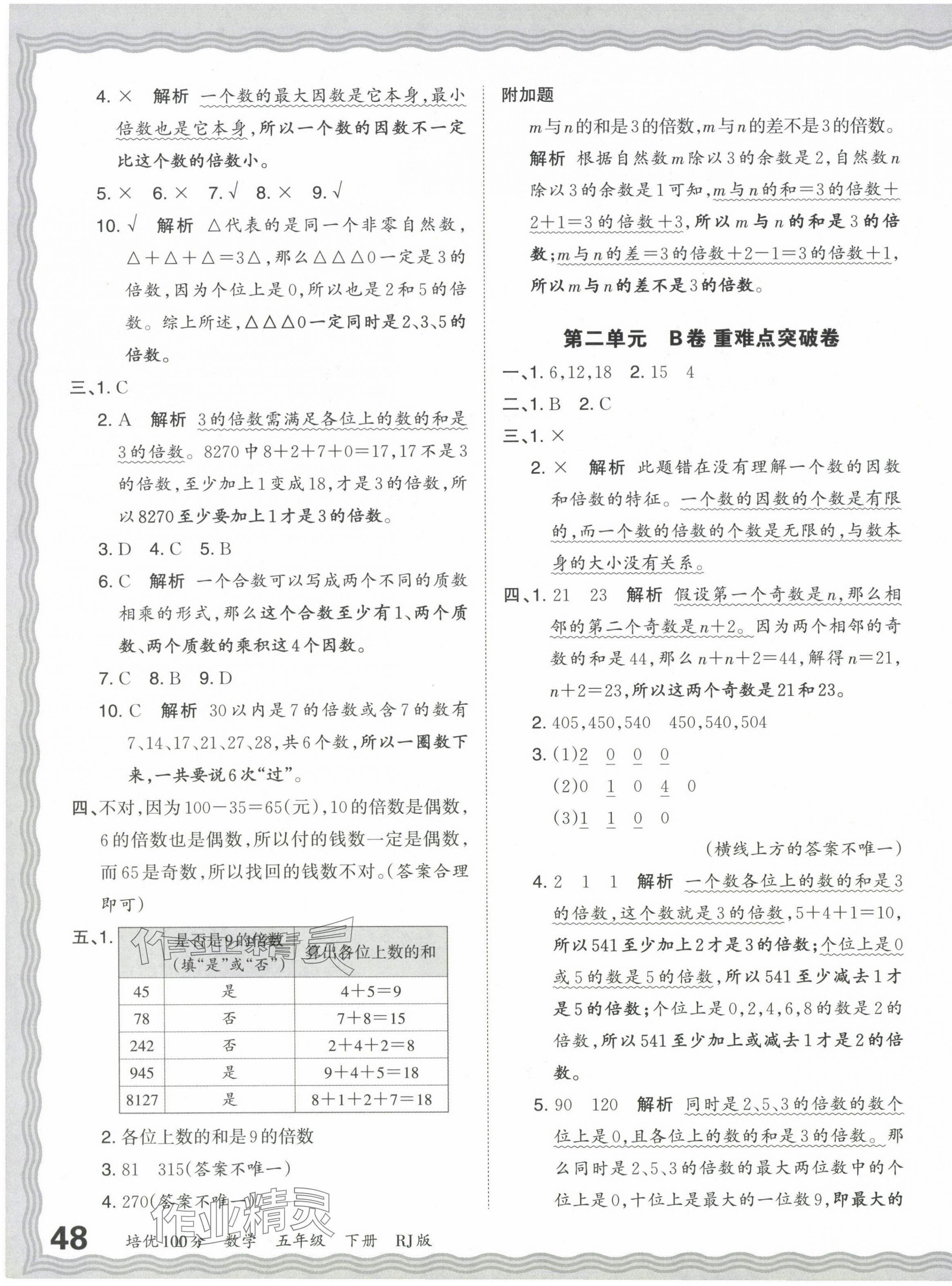 2024年王朝霞培優(yōu)100分五年級(jí)數(shù)學(xué)下冊人教版 第3頁