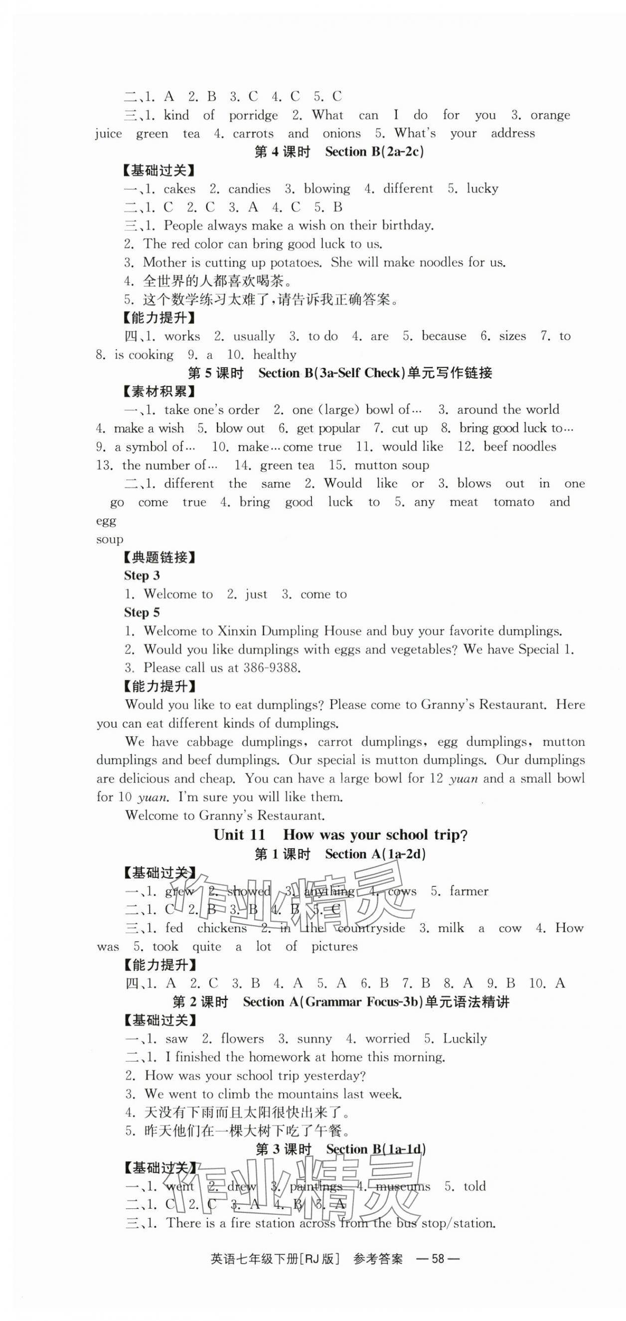 2024年全效學(xué)習(xí)同步學(xué)練測(cè)七年級(jí)英語(yǔ)下冊(cè)人教版 第10頁(yè)