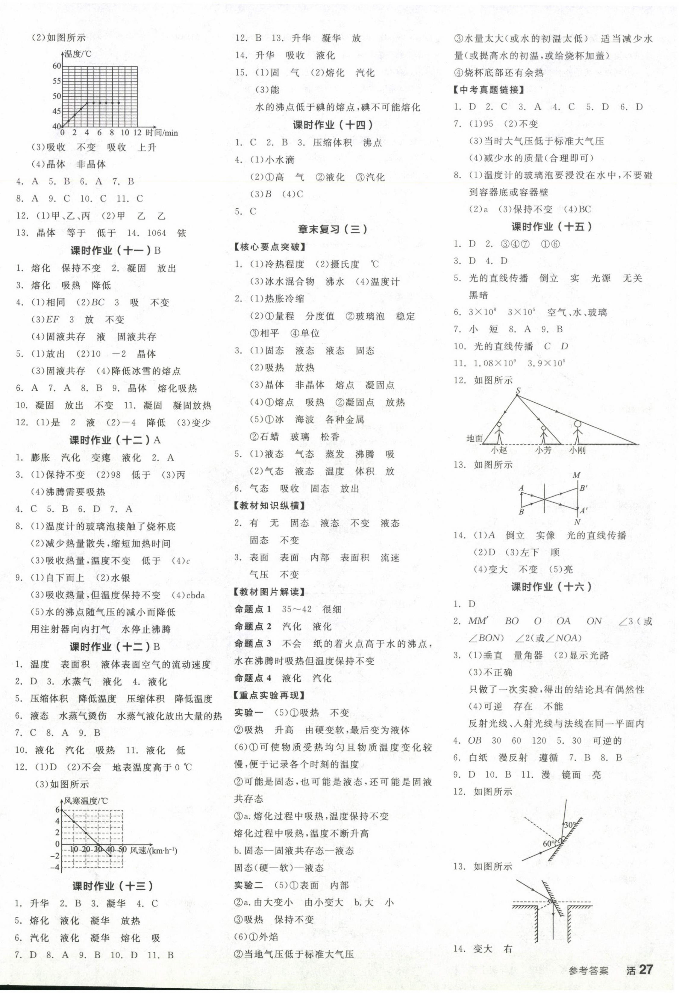 2024年全品学练考八年级物理上册人教版广东专版 参考答案第6页