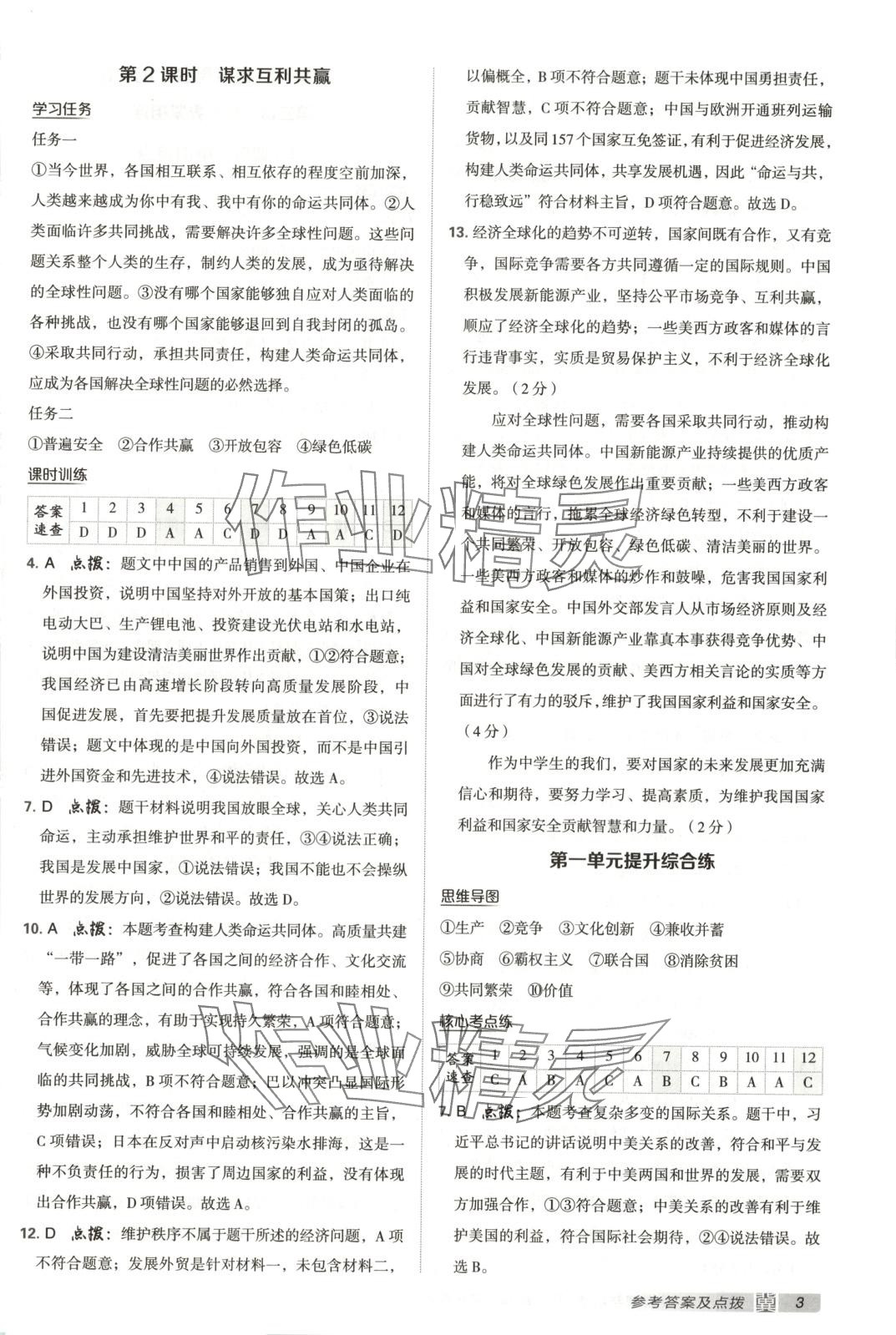 2025年点拨训练九年级道德与法治下册人教版河北专版 第3页