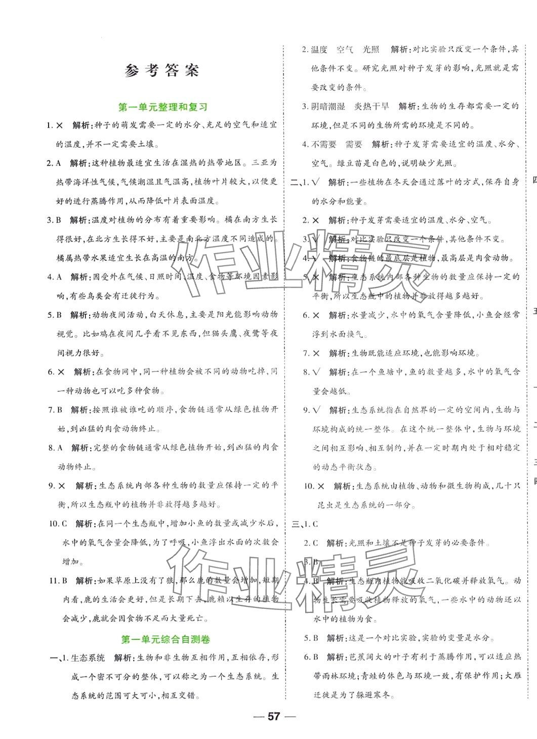 2024年跳跳熊預習單元整合卷五年級科學下冊教科版 第1頁