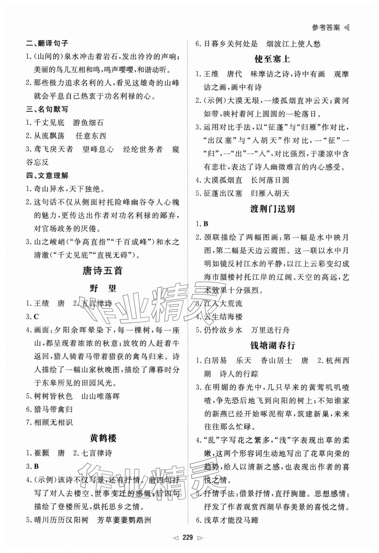 2026年初中總復(fù)習(xí)手冊(cè)新世紀(jì)出版社語文 參考答案第8頁