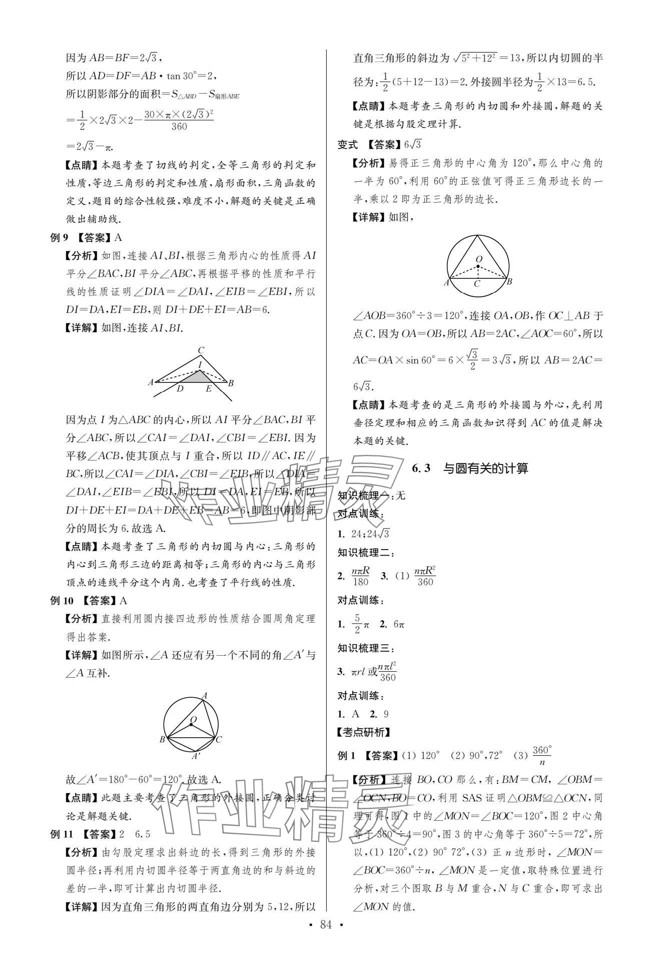 2024年中考復(fù)習(xí)奪冠寶典數(shù)學(xué)江蘇專版 參考答案第84頁