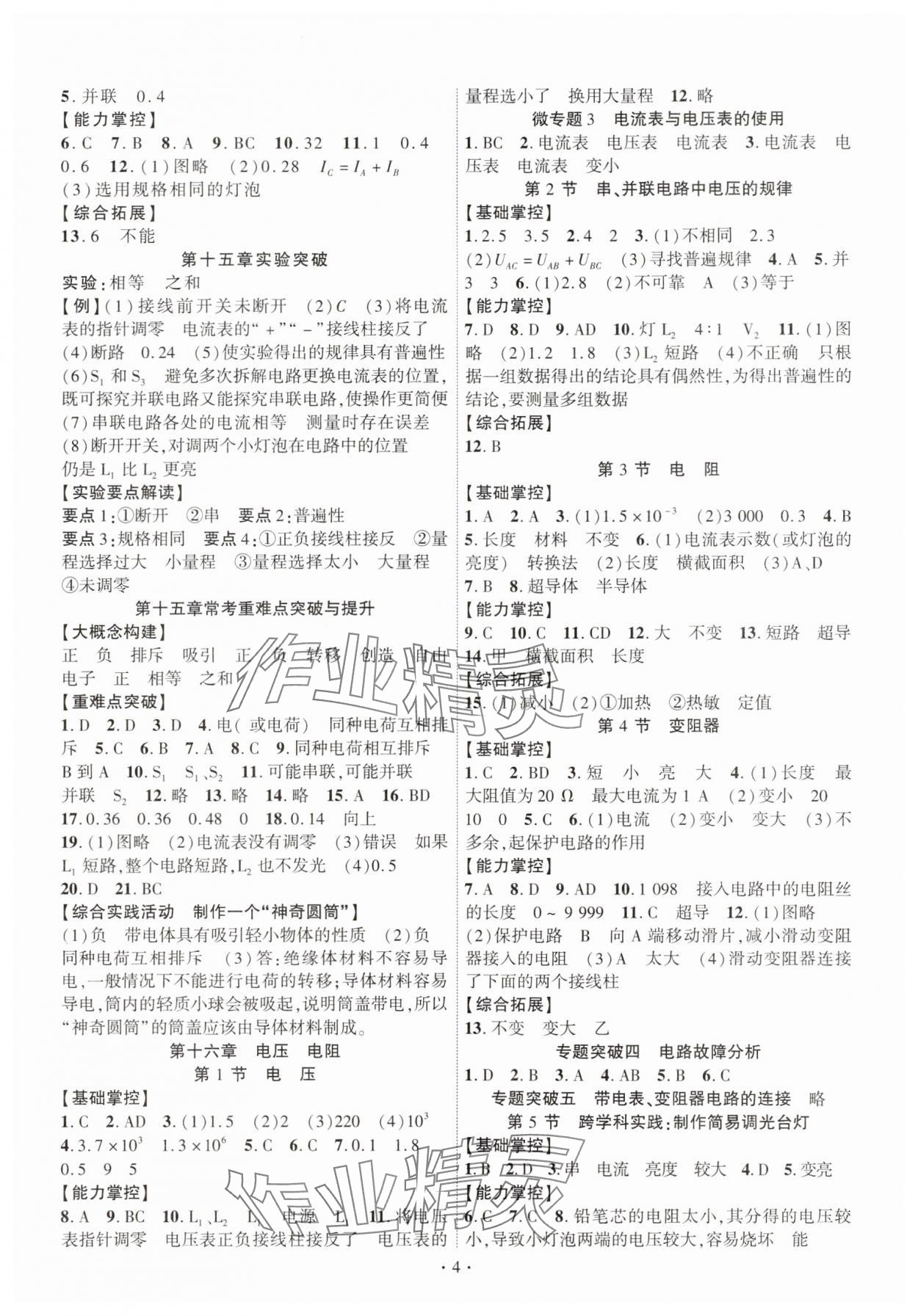 2025年课时掌控九年级物理全一册人教版 第4页