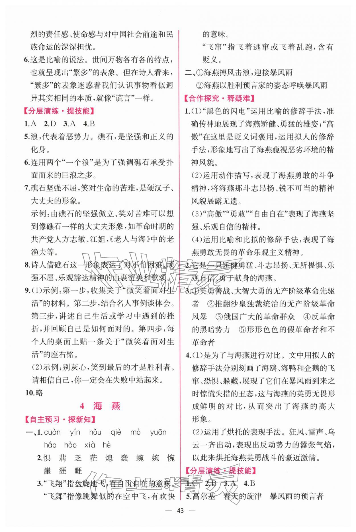 2026年課時練人民教育出版社九年級語文下冊人教版&nbsp;第3頁