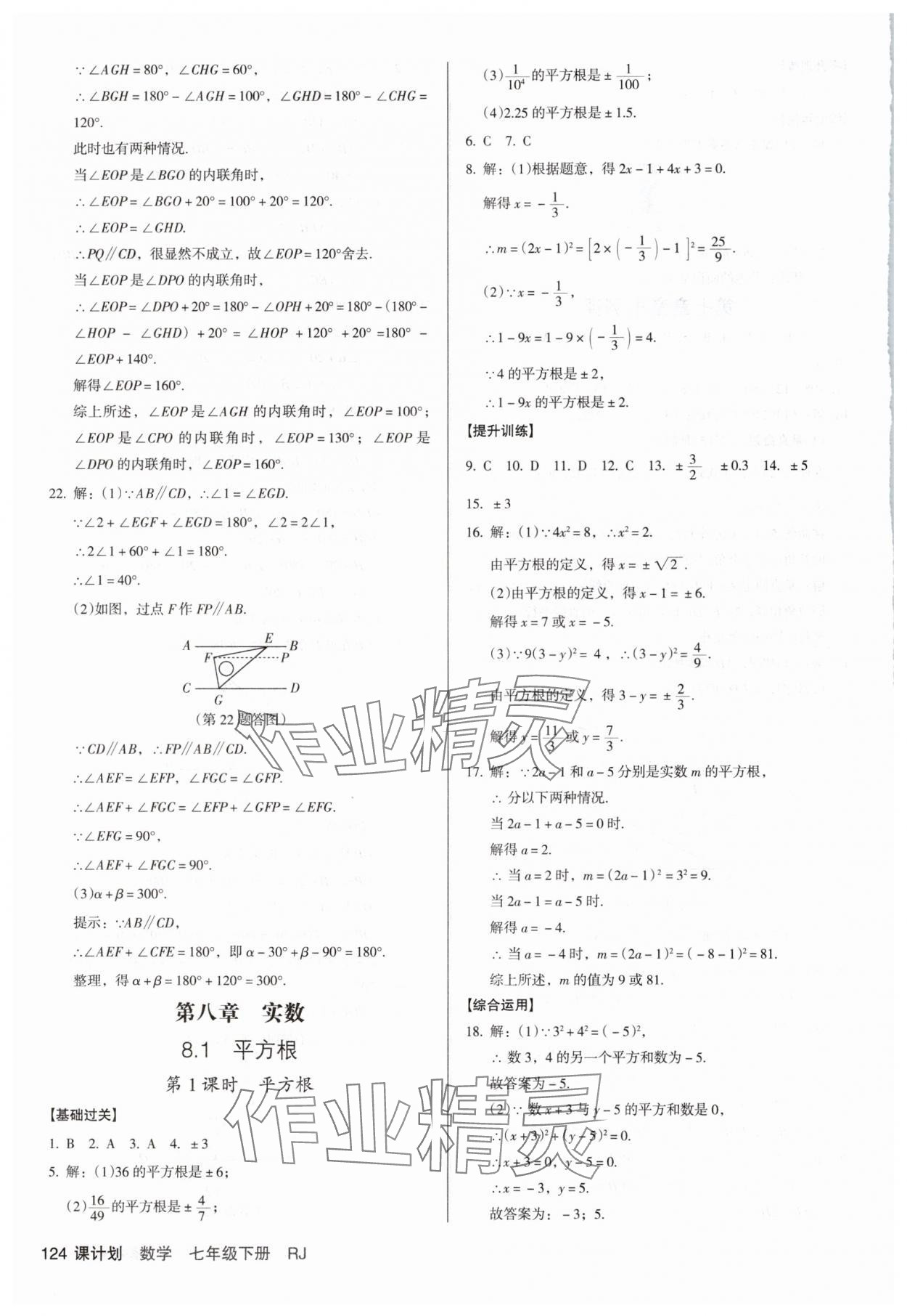 2025年全優(yōu)點(diǎn)練課計(jì)劃七年級(jí)數(shù)學(xué)下冊(cè)人教版 第8頁(yè)