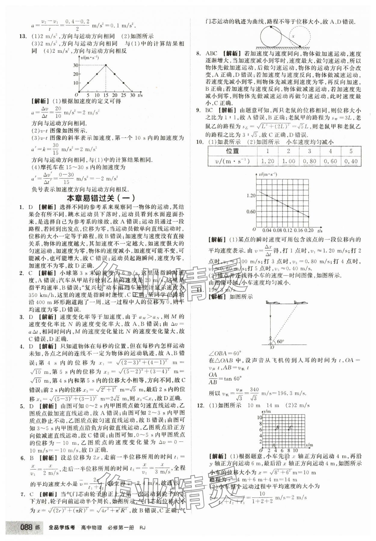 2024年全品學(xué)練考高中物理必修第一冊(cè)人教版 第4頁(yè)