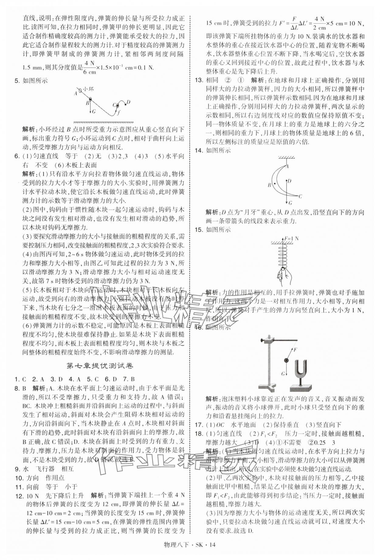 2025年學(xué)霸題中題八年級物理下冊蘇科版 參考答案第14頁