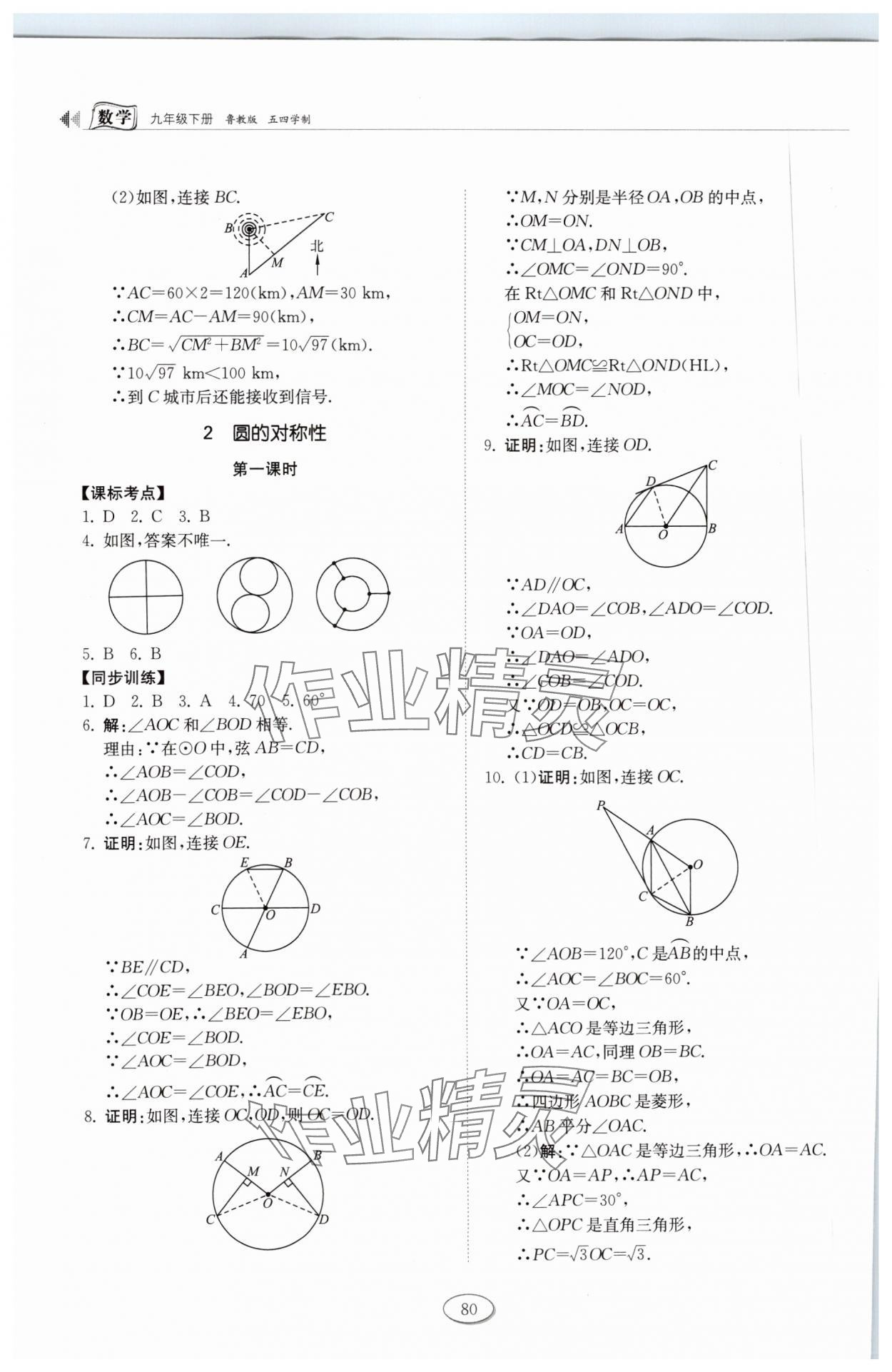 2024年初中同步練習(xí)冊九年級數(shù)學(xué)下冊魯教版54制山東科學(xué)技術(shù)出版社 第2頁