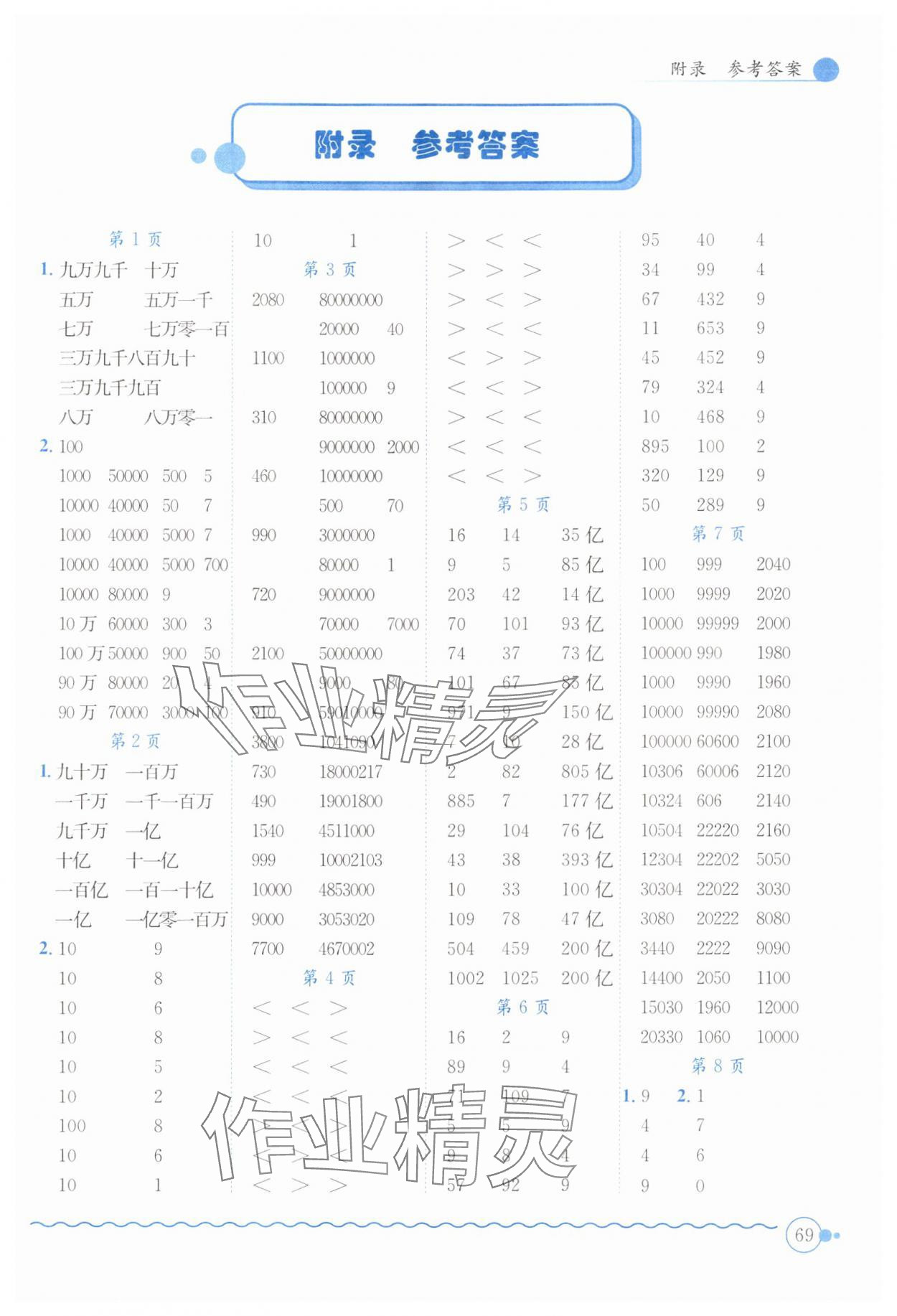 2024年黄冈小状元口算速算练习册四年级数学上册北师大版广东专版 第1页