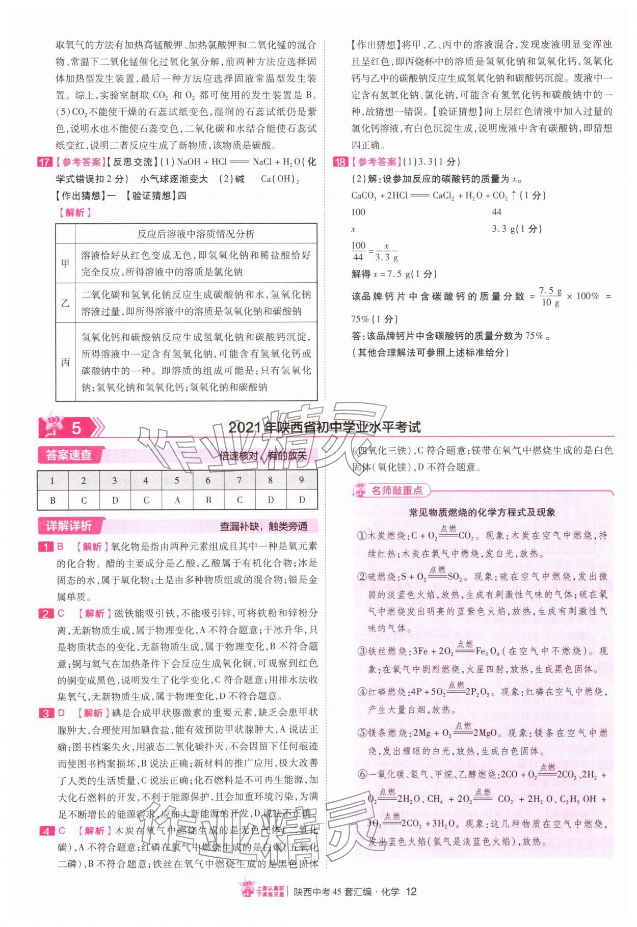 2026年金考卷45套汇编化学陕西专版&nbsp;第12页