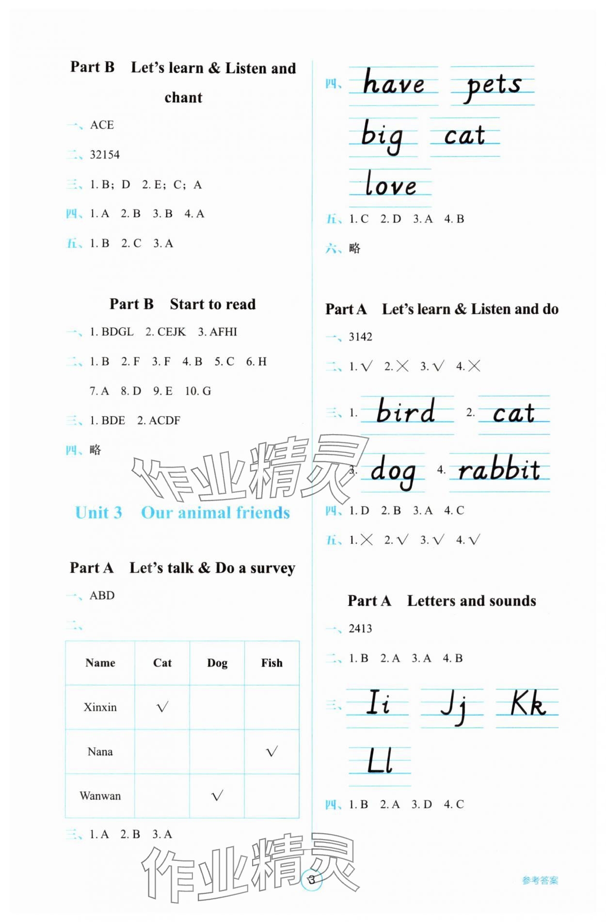 2025年學(xué)生基礎(chǔ)性作業(yè)三年級(jí)英語(yǔ)上冊(cè)人教版&nbsp;參考答案第3頁(yè)