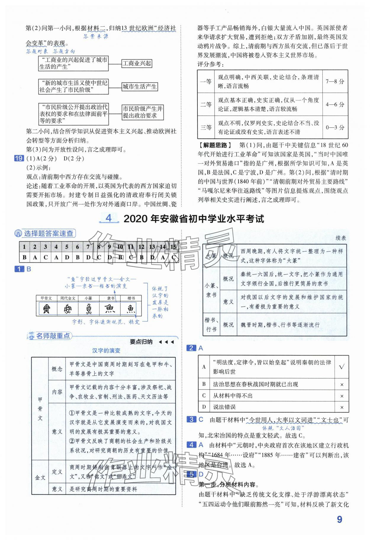 2024年金考卷45套匯編歷史安徽專版 第9頁