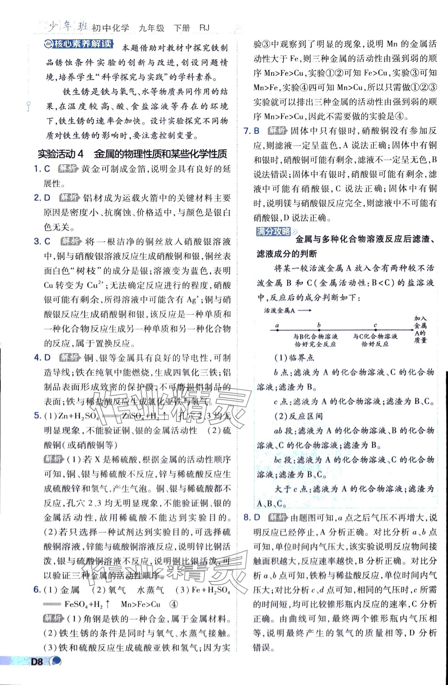 2024年少年班九年級(jí)化學(xué)下冊(cè)人教版 第8頁