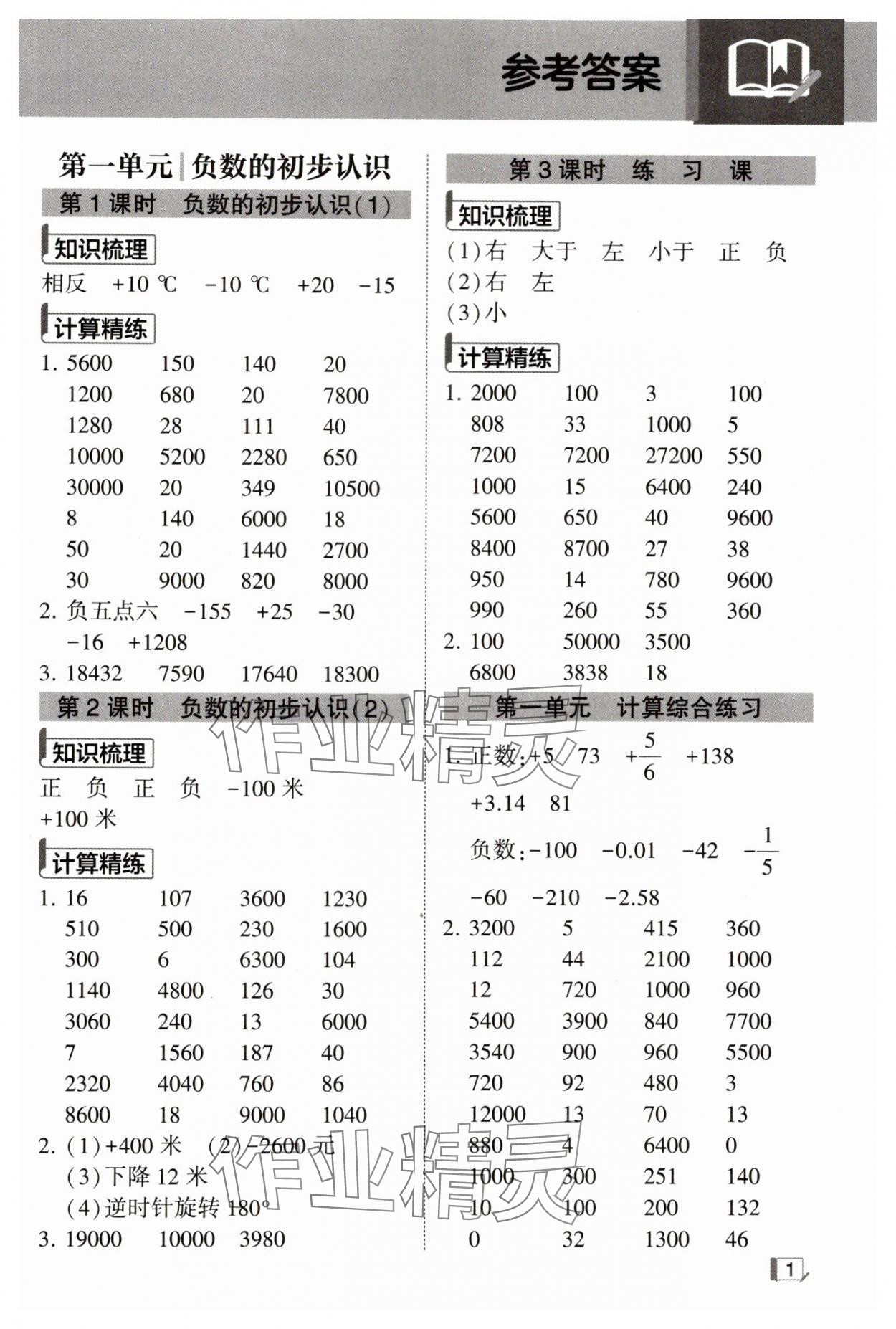 2024年經綸學典計算小能手五年級數學上冊蘇教版 第1頁