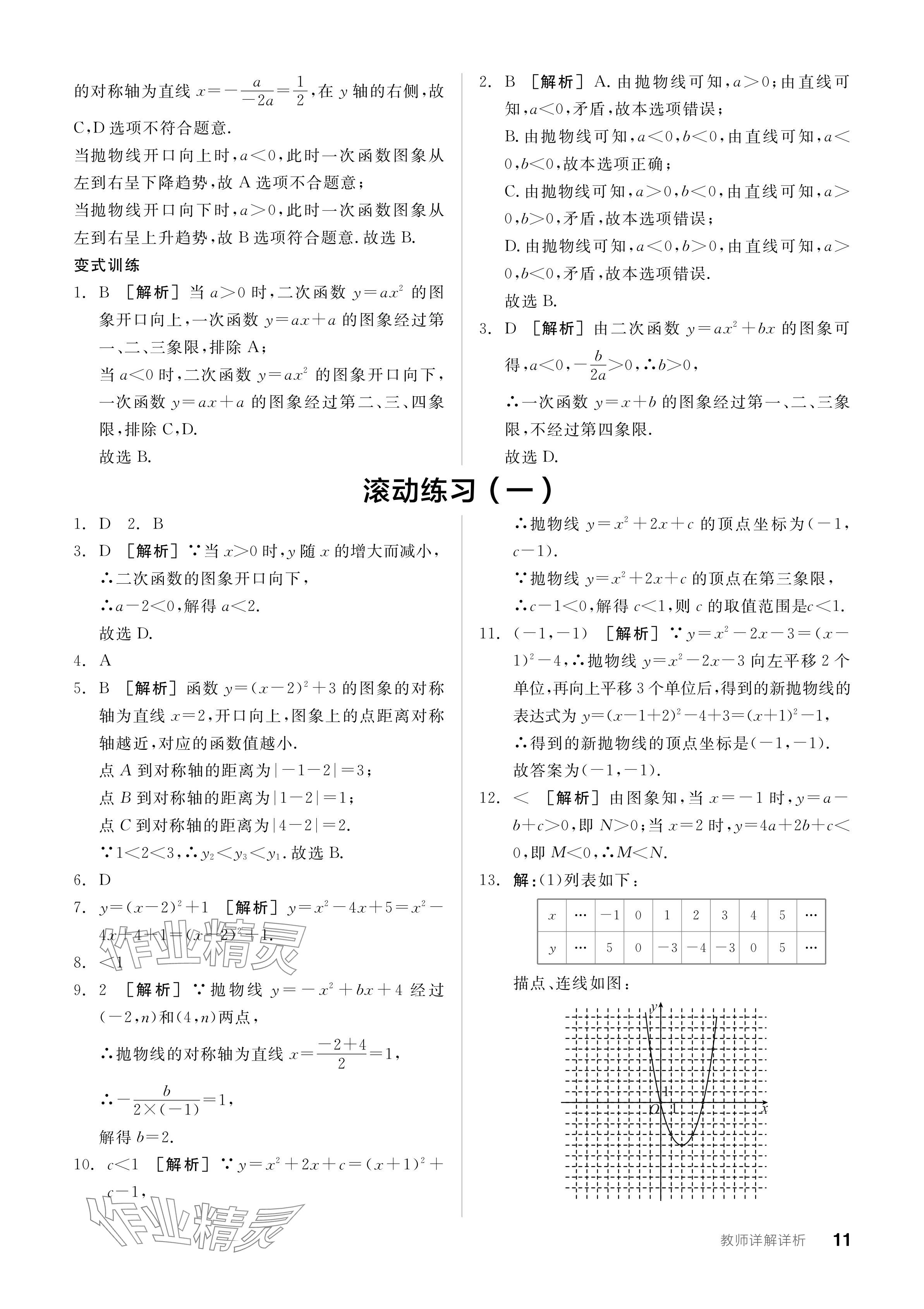 2024年全品学练考九年级数学下册湘教版 参考答案第11页