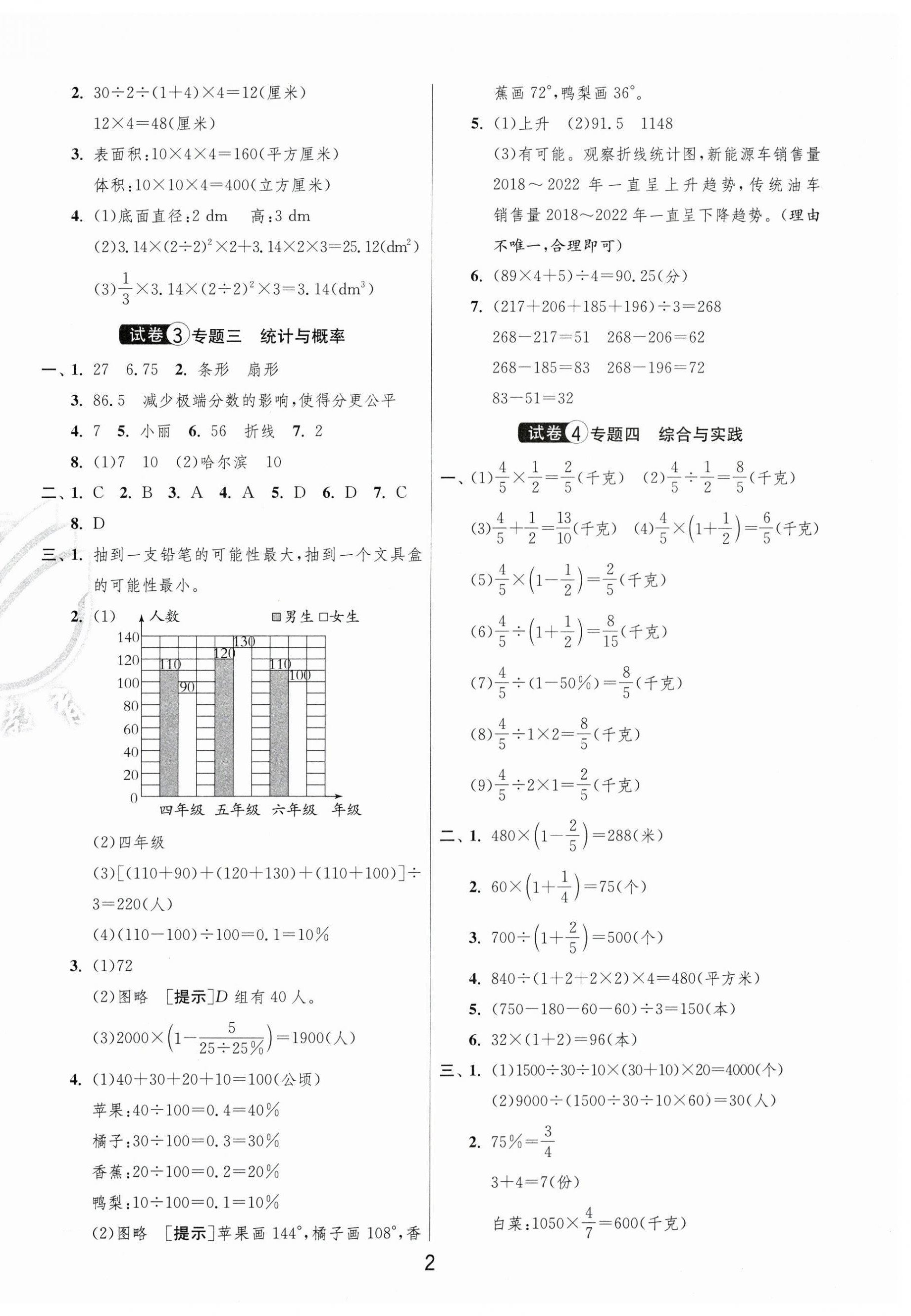 2025年盐城市小学毕业升学考试试卷精选数学 第2页