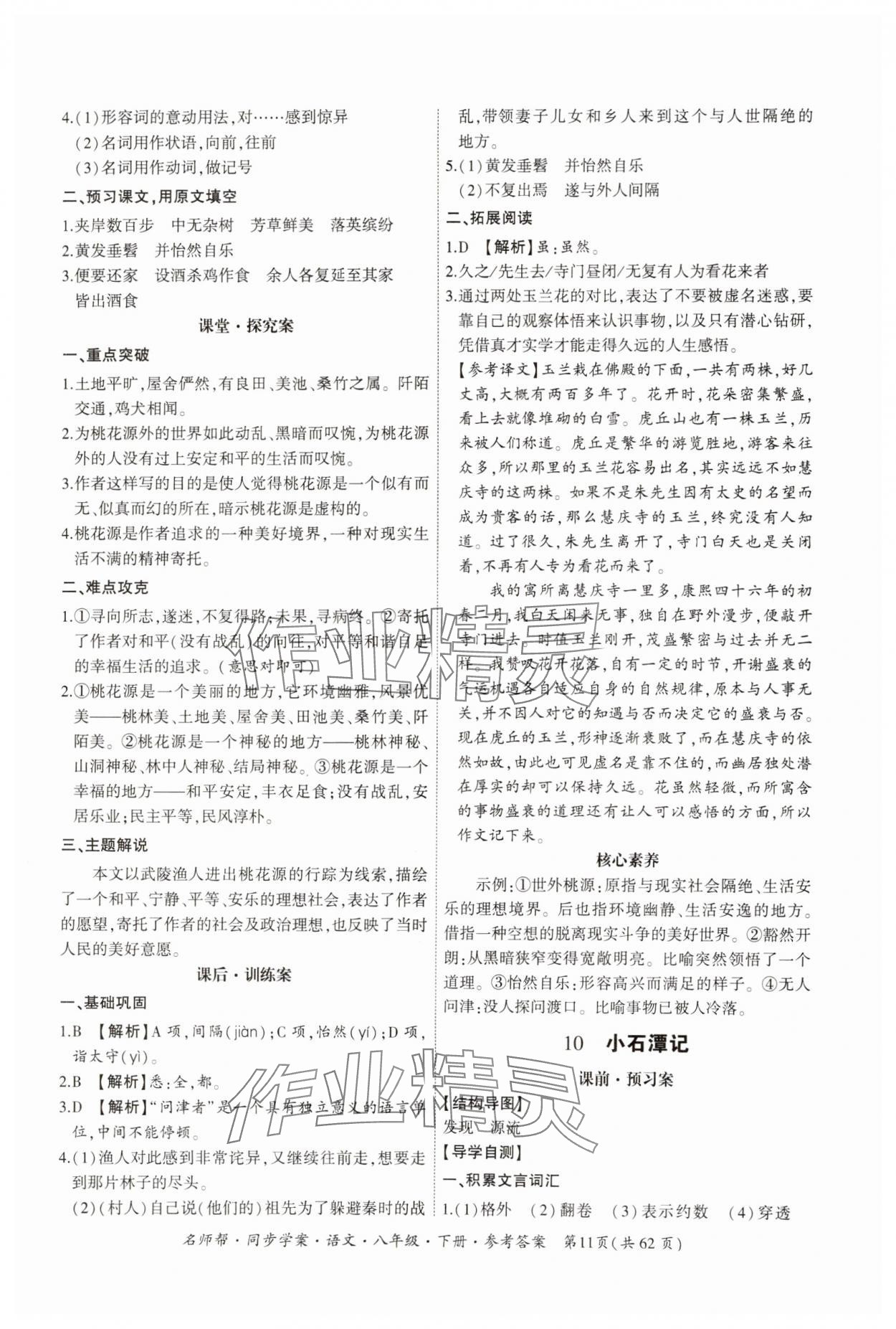 2025年名師幫同步學(xué)案八年級(jí)語(yǔ)文下冊(cè)人教版 第11頁(yè)