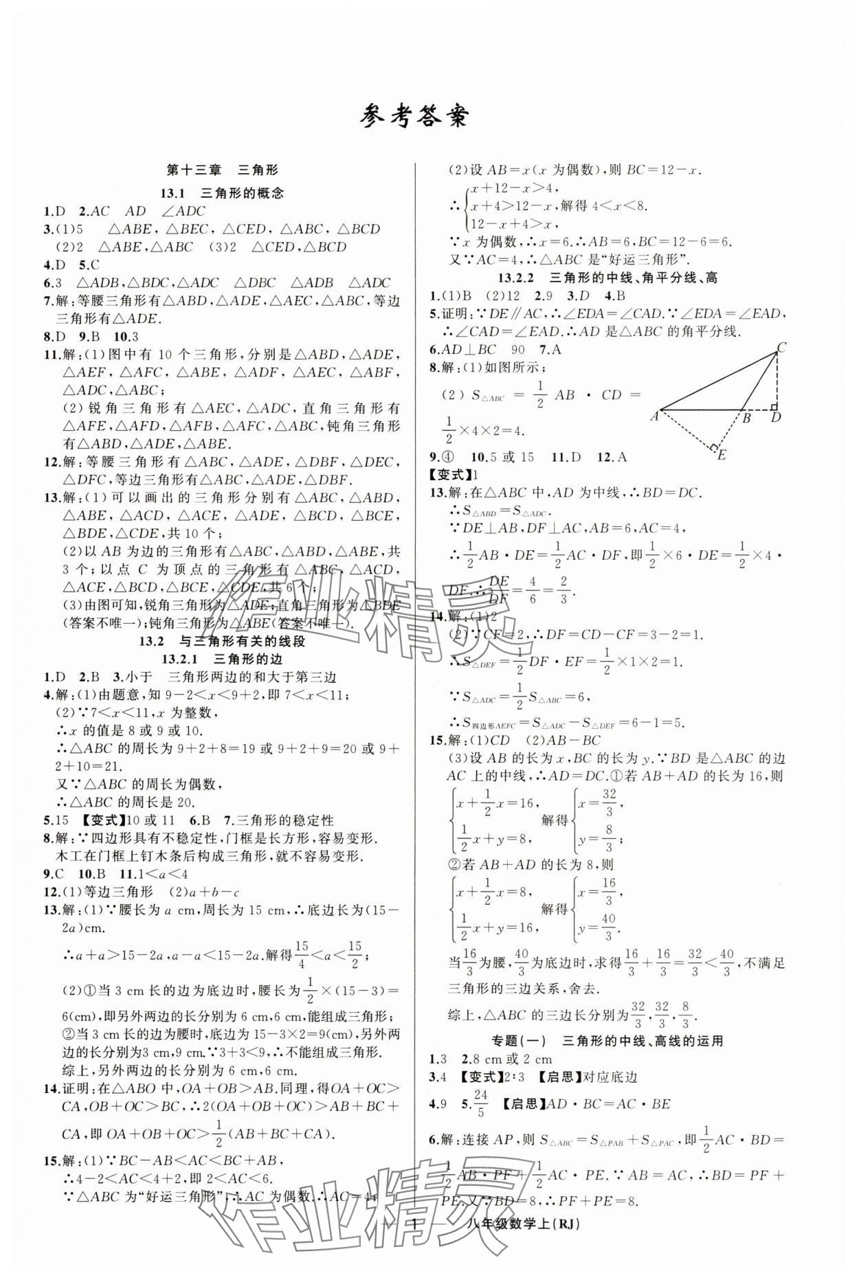2025年四清导航八年级数学上册人教版河南专版 第1页