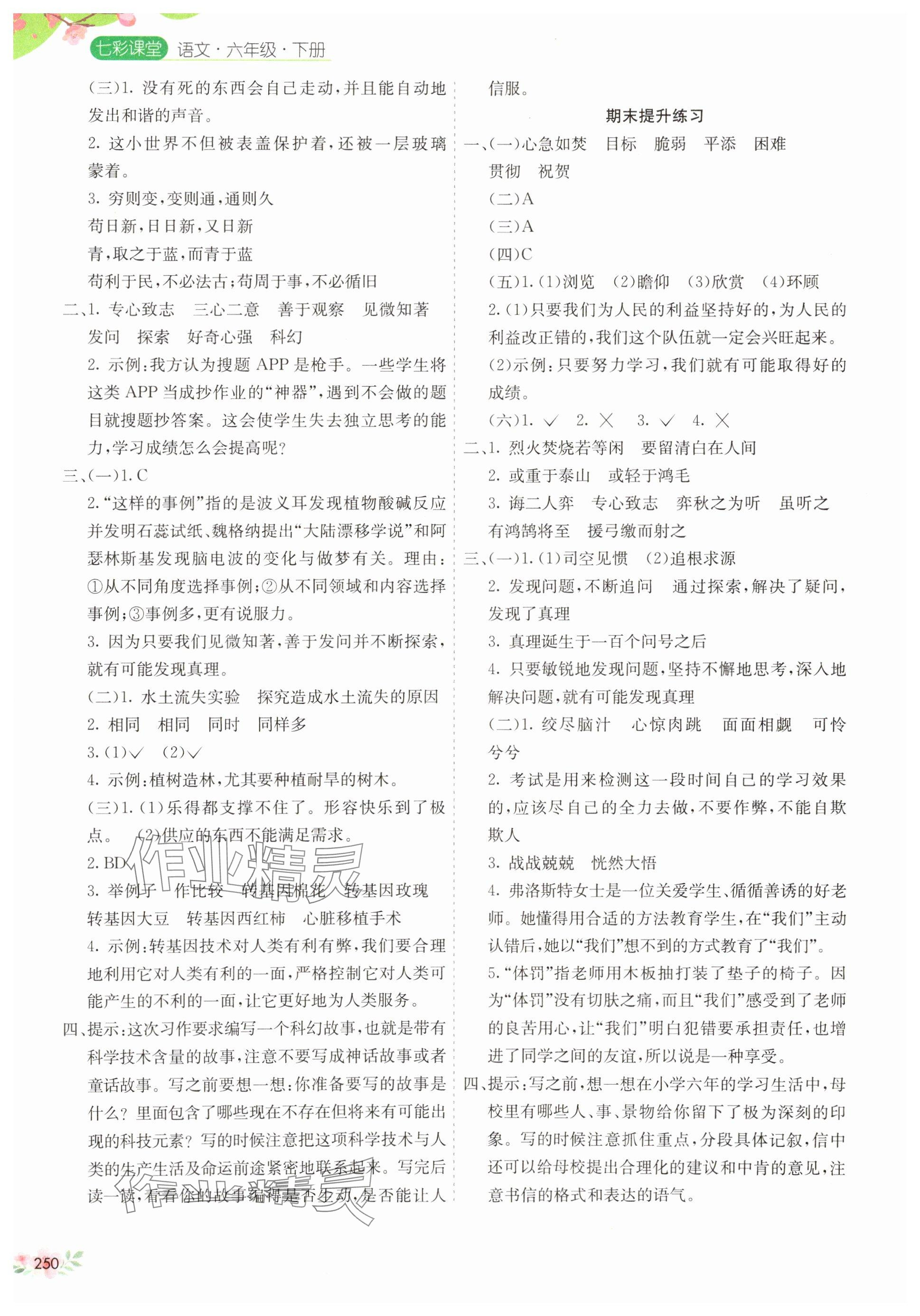 2025年七彩课堂六年级语文下册人教版江西专版 第4页