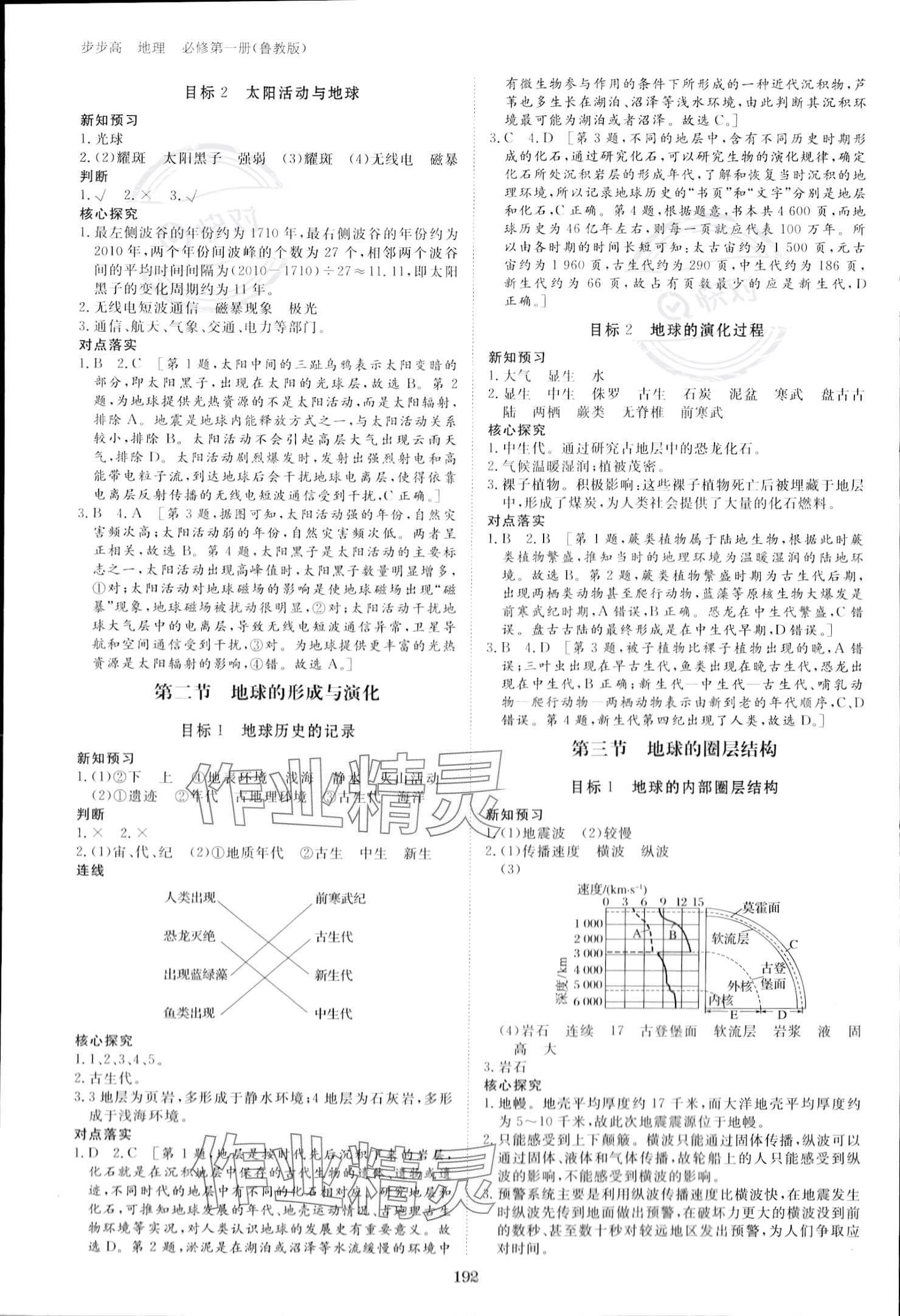 2023年步步高學(xué)習(xí)筆記高中地理必修第一冊魯教版 參考答案第2頁