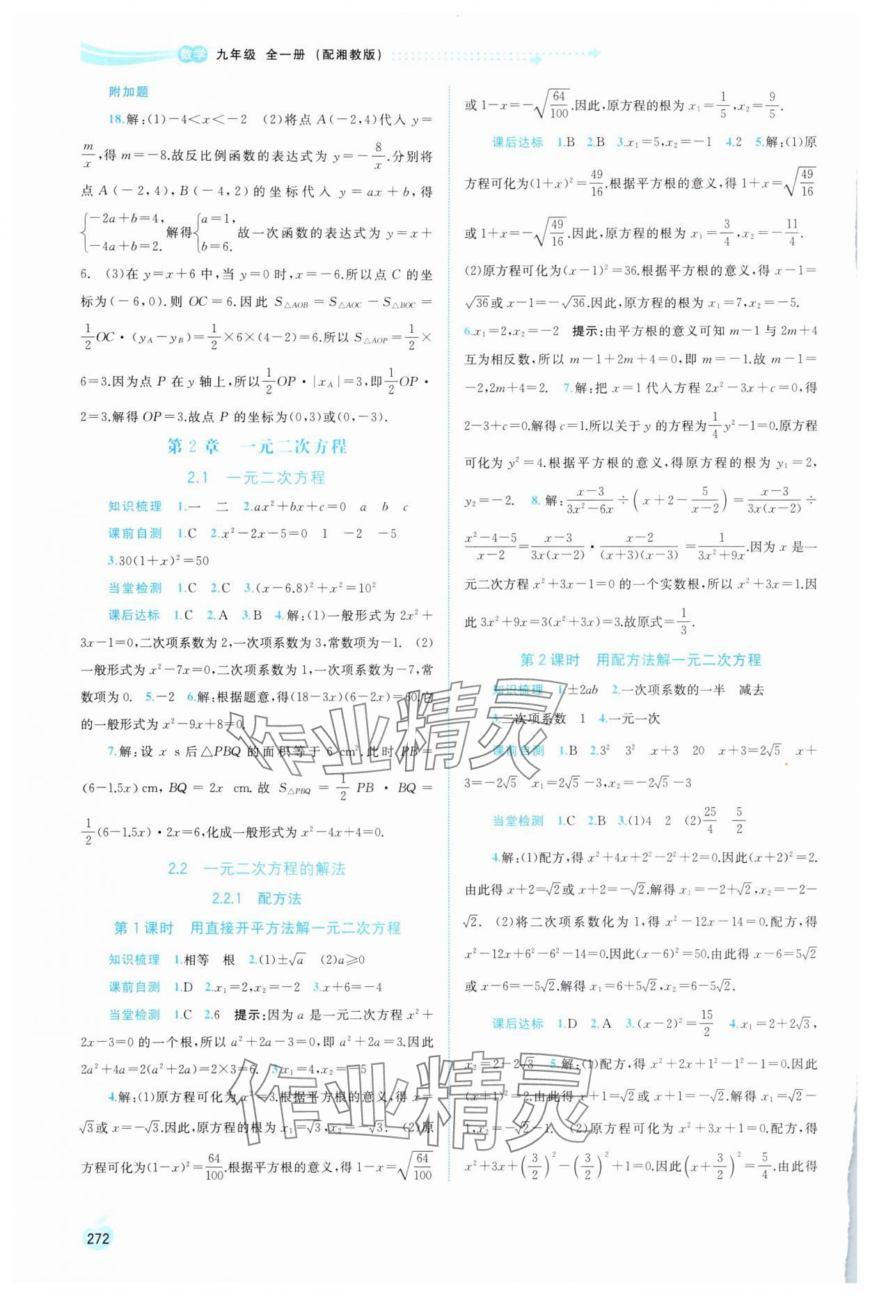 2025年新课程学习与测评同步学习九年级数学全一册湘教版 第4页