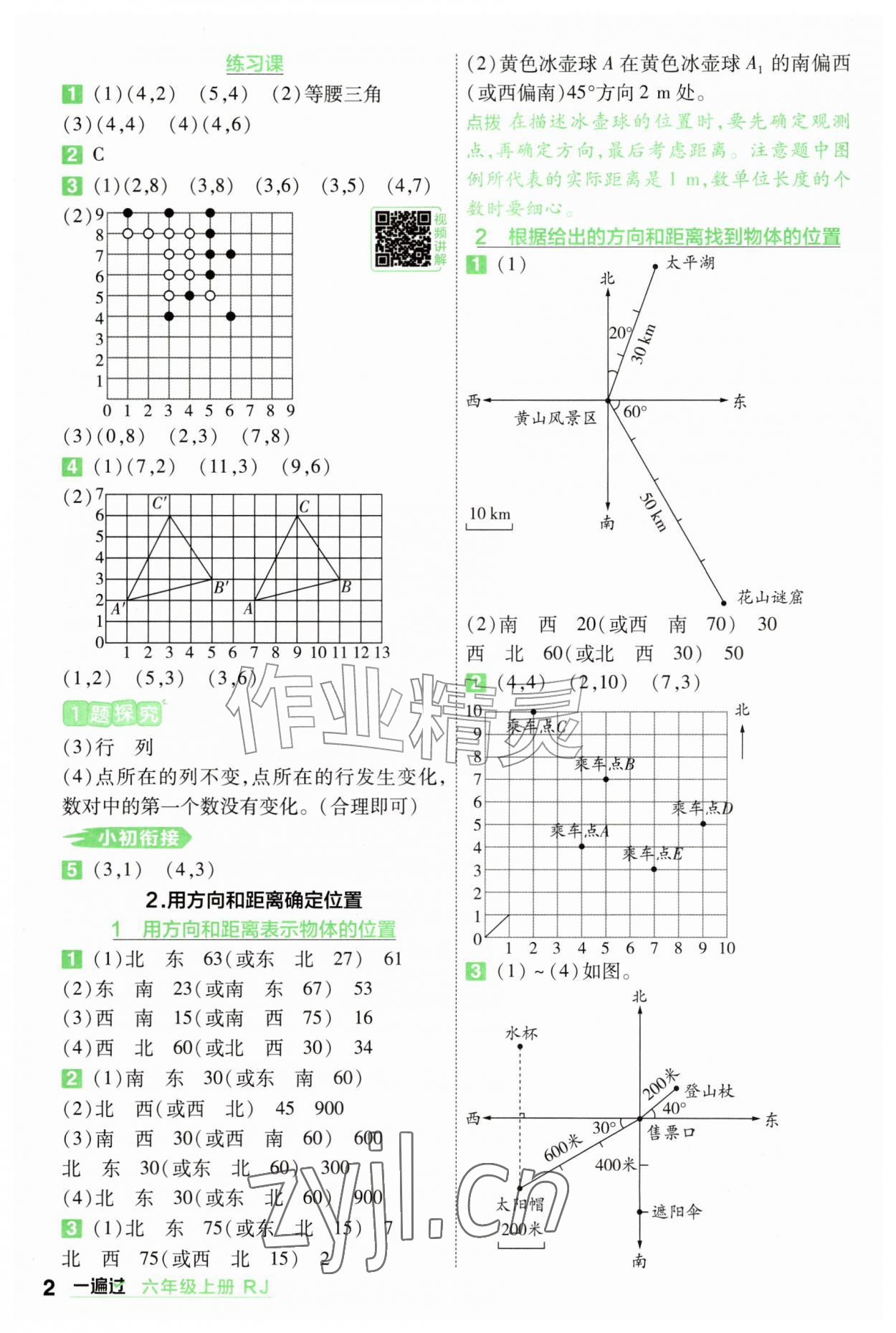 2026年一遍过六年级数学上册人教版&nbsp;参考答案第2页