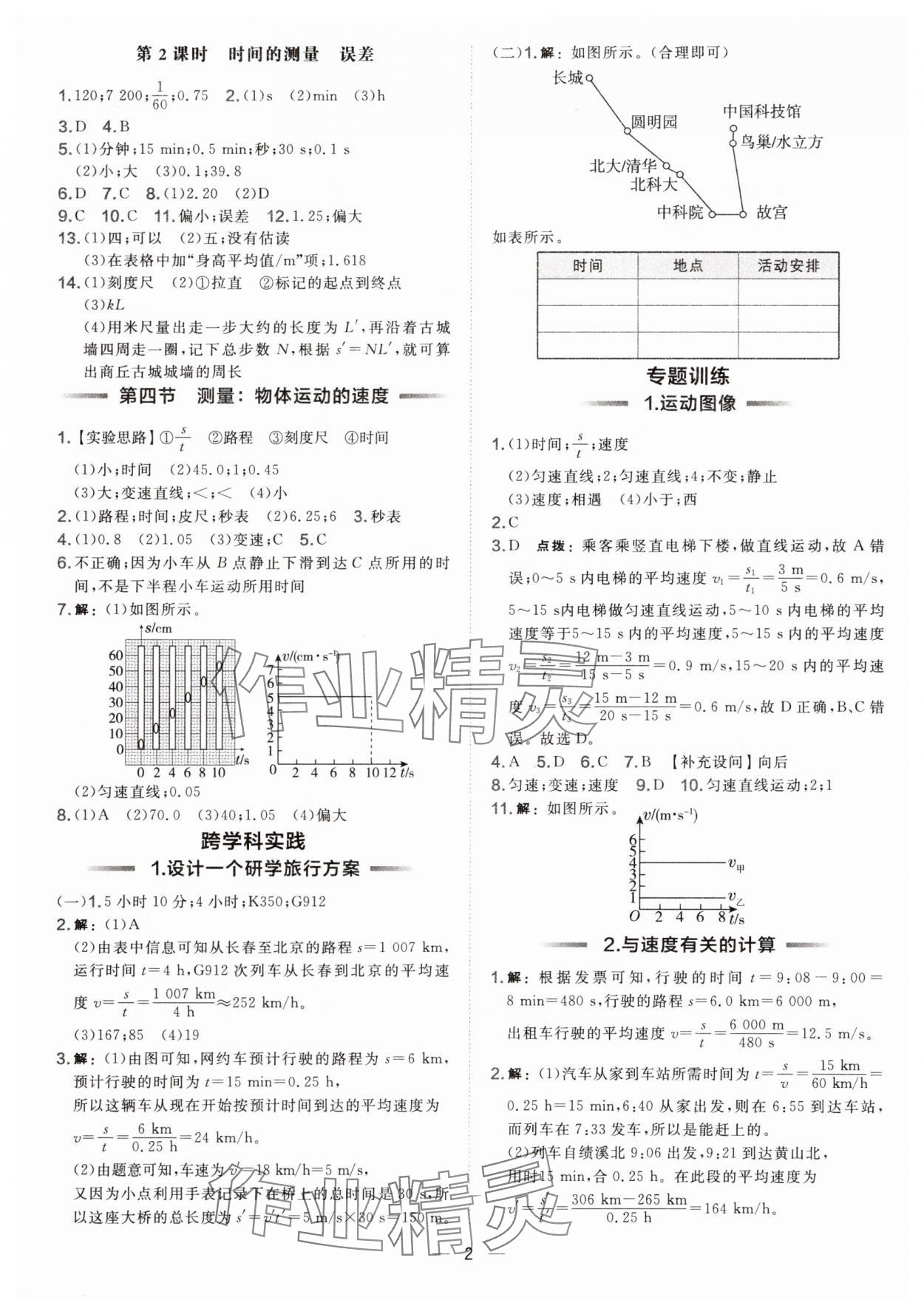 2025年点拨训练八年级物理上册沪科版安徽专版 第2页