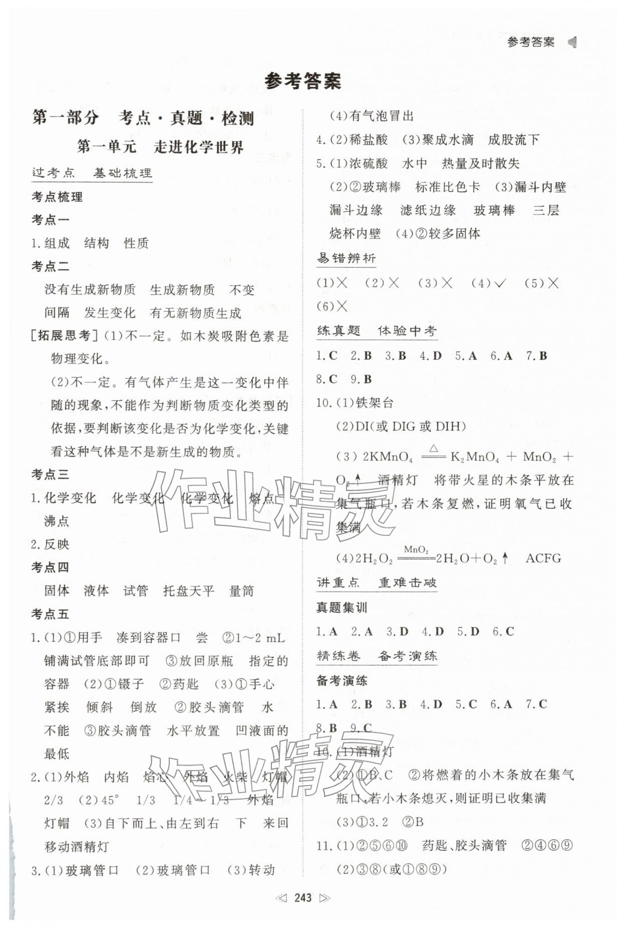 2026年初中总复习手册新世纪出版社化学&nbsp;第1页