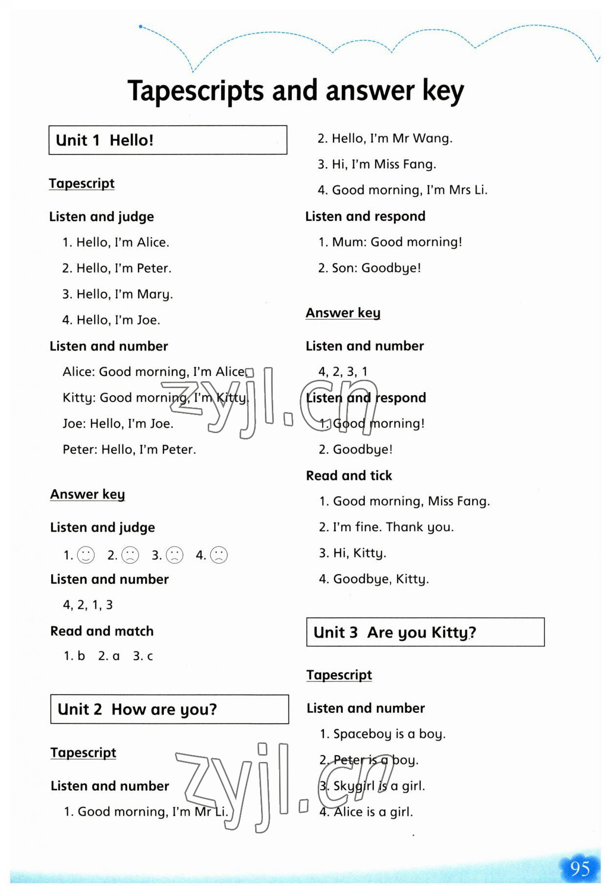 2023年牛津英語活動(dòng)練習(xí)手冊(cè)三年級(jí)上冊(cè)滬教版 參考答案第1頁(yè)