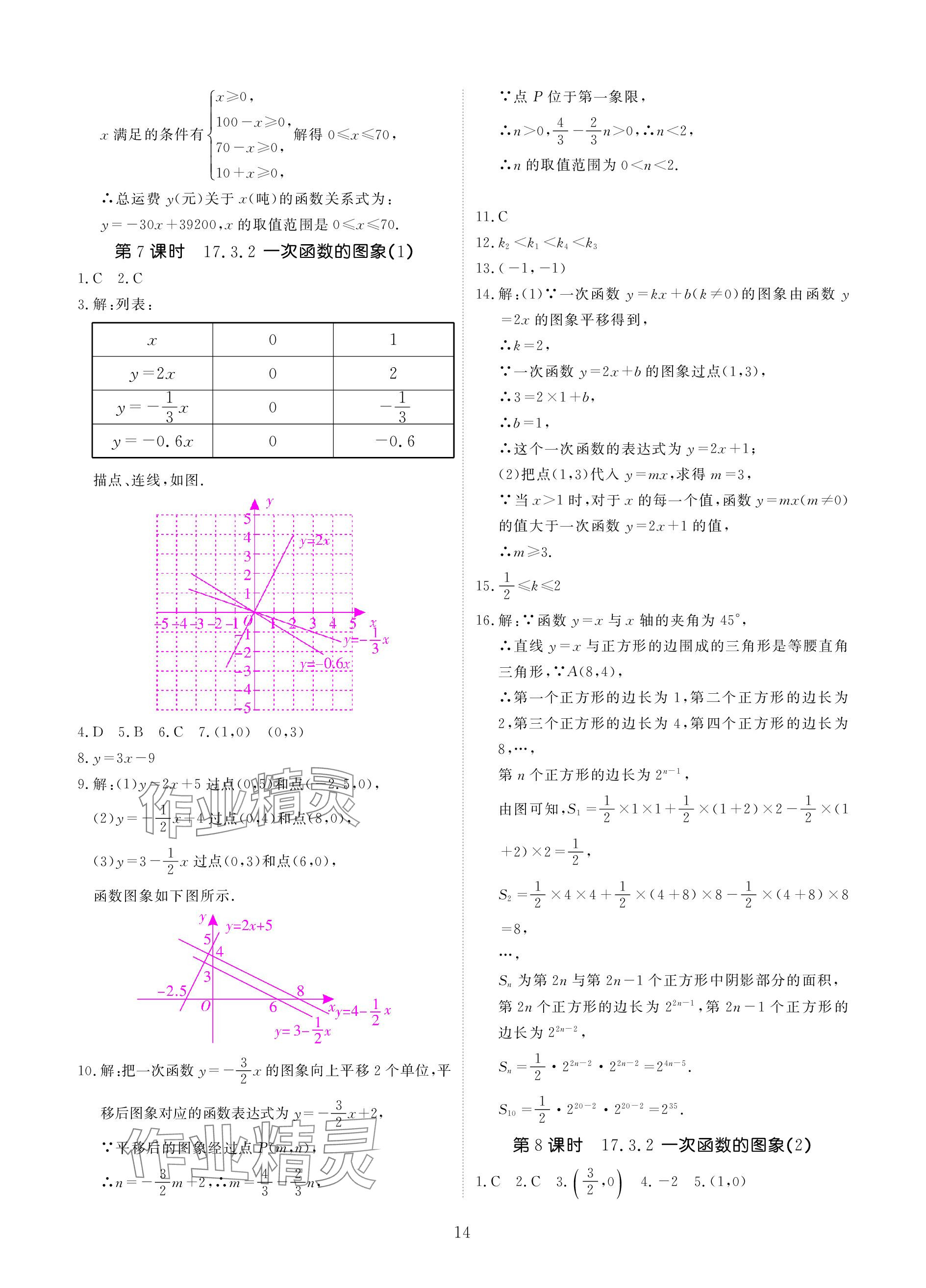 2024年优课堂给力A加八年级数学下册华师大版 参考答案第14页