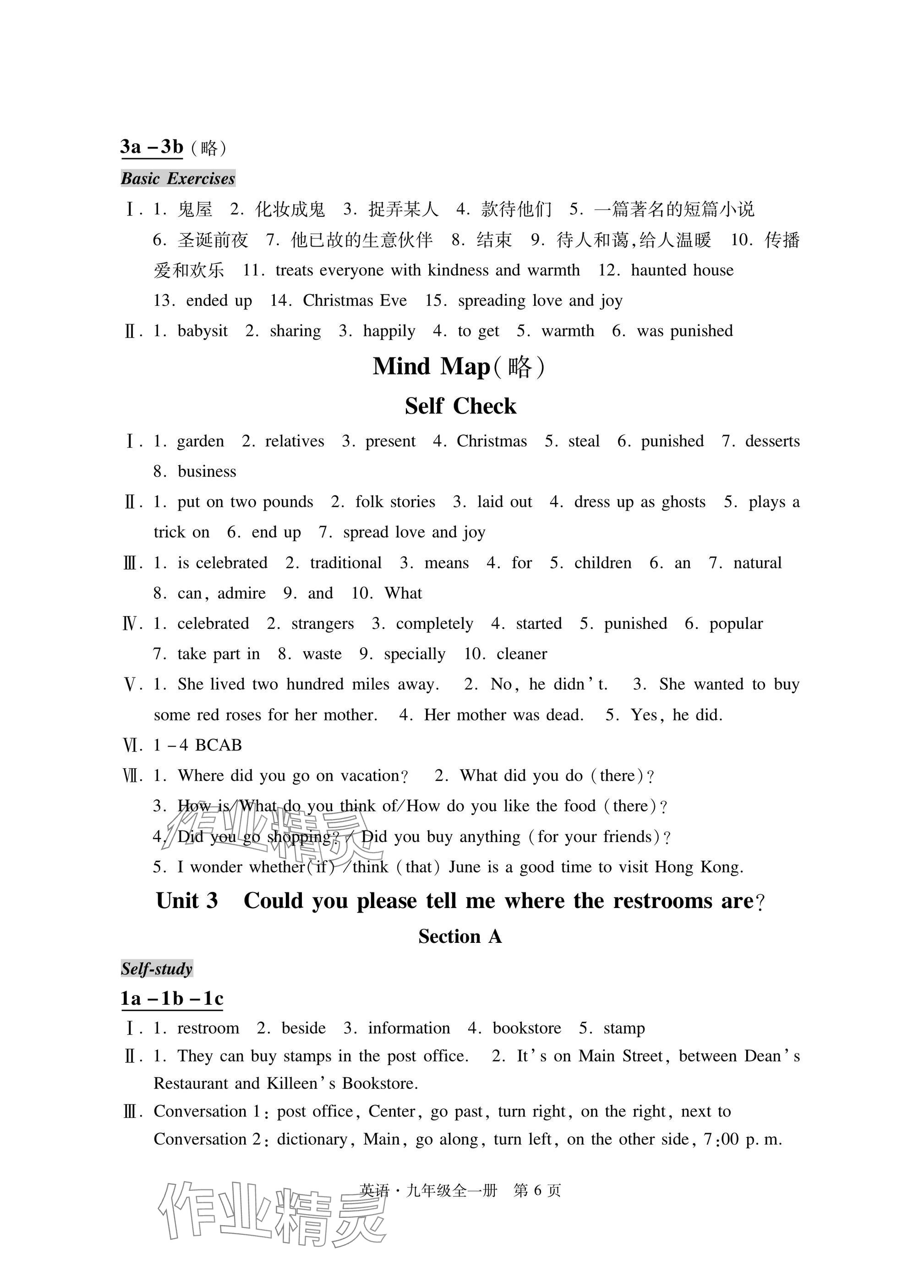 2024年自主學(xué)習(xí)指導(dǎo)課程與測試九年級英語全一冊人教版 參考答案第6頁