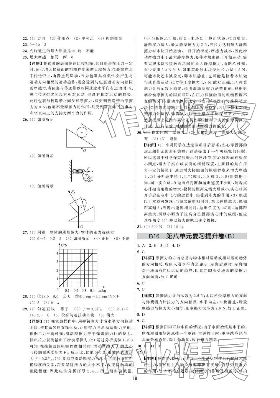 2024年夺冠金卷八年级物理下册苏科版 参考答案第18页