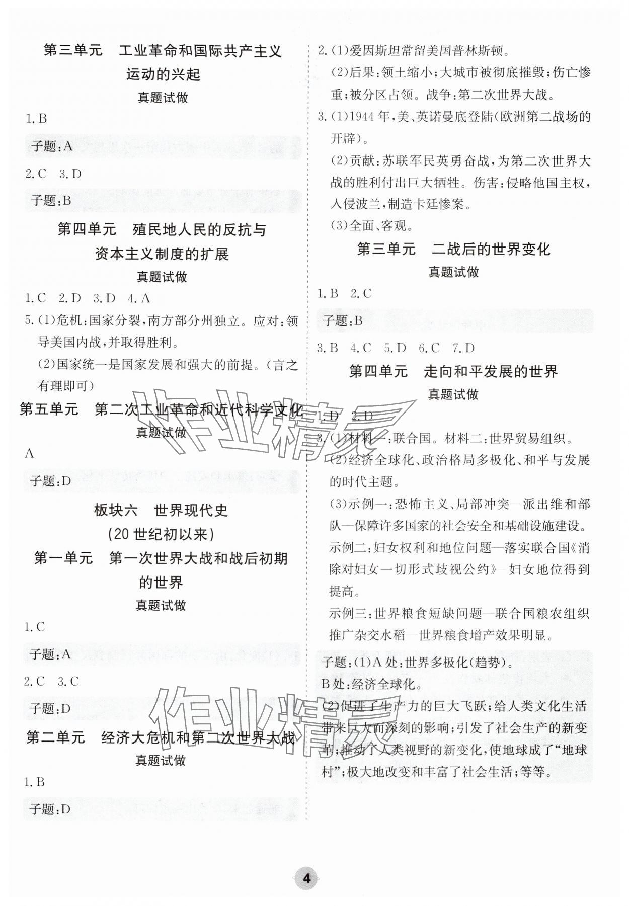 2025年中考大數(shù)據(jù)歷史中考河北專版&nbsp;參考答案第4頁(yè)