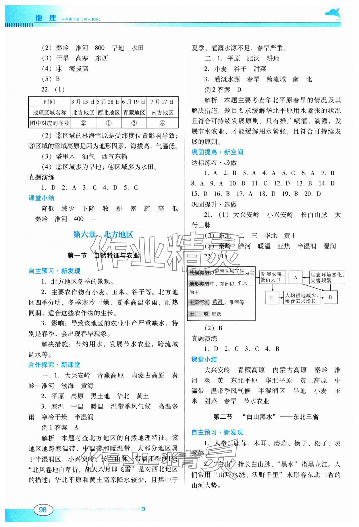 2025年南方新課堂金牌學(xué)案八年級(jí)地理下冊(cè)人教版 參考答案第2頁(yè)