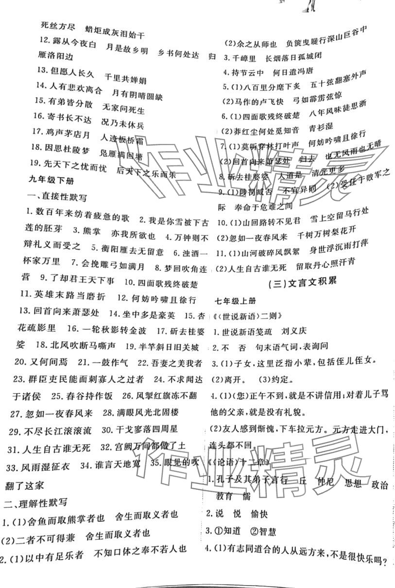 2024年自主学习中考总复习语文&nbsp;第5页