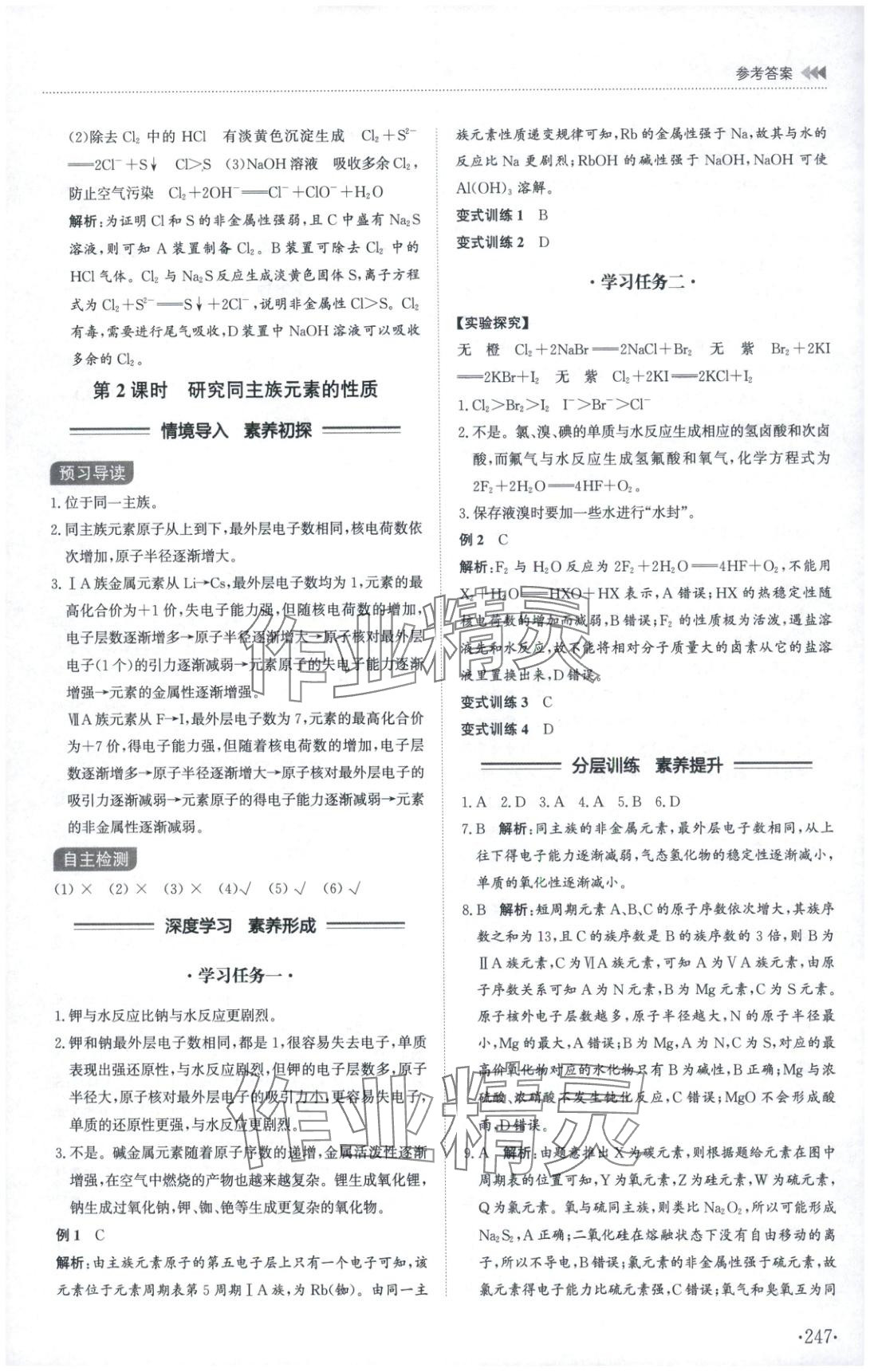 2025年同步練習冊山東科學技術出版社高中化學必修第二冊魯科版B專版 第11頁