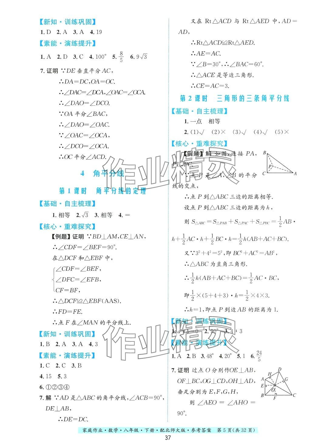 2024年家庭作业八年级数学下册北师大版 第5页