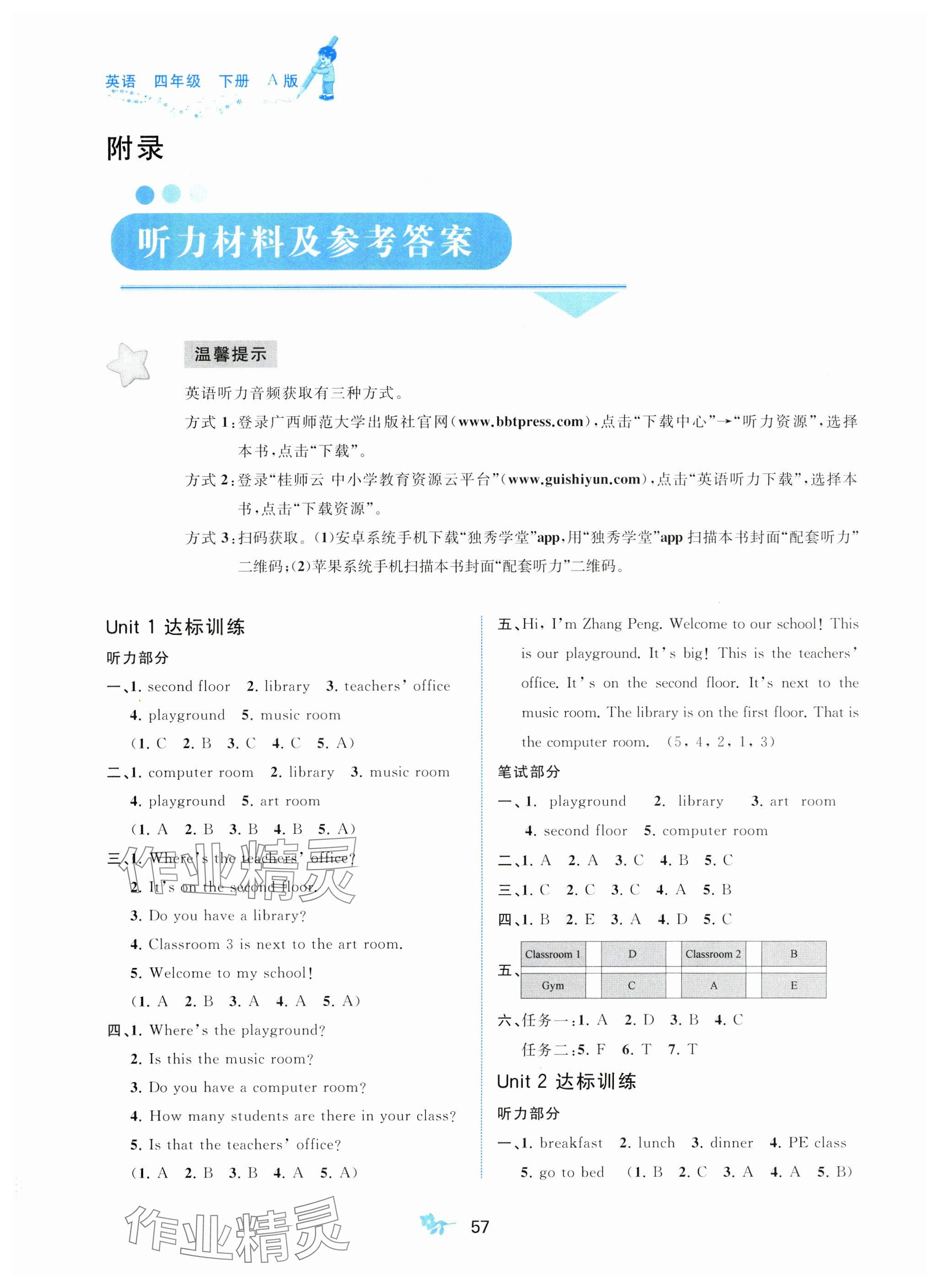 2025年新课程学习与测评单元双测四年级英语下册人教版A版 第1页