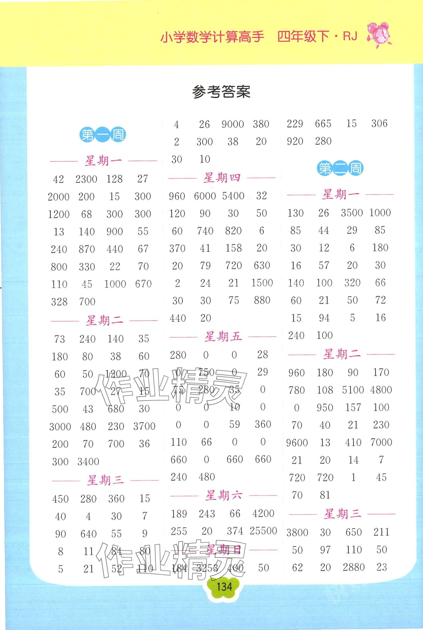 2024年超能學(xué)典小學(xué)數(shù)學(xué)計(jì)算高手四年級(jí)下冊(cè)人教版 第1頁(yè)