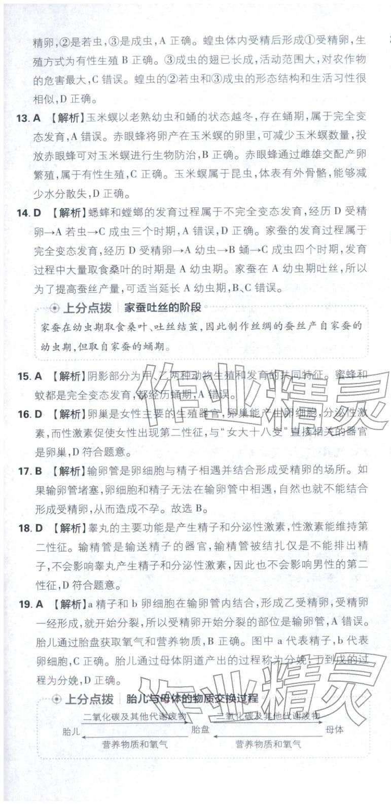 2026年初中上分卷單元診斷自查八年級(jí)生物下冊(cè)蘇教版&nbsp;第13頁(yè)