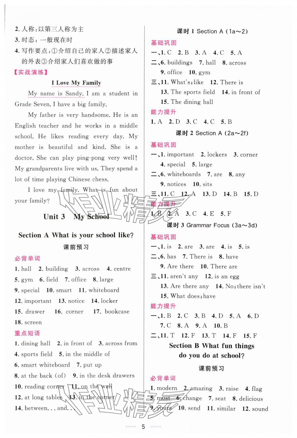 2024年三維數(shù)字課堂七年級英語上冊人教版 第5頁