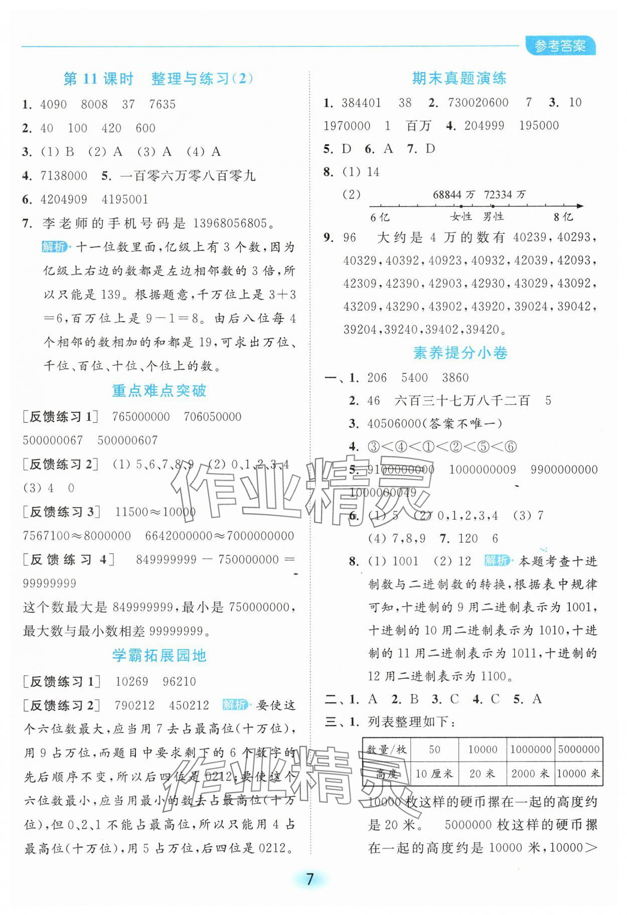 2025年亮點給力全優(yōu)練霸四年級數(shù)學(xué)下冊蘇教版 第7頁