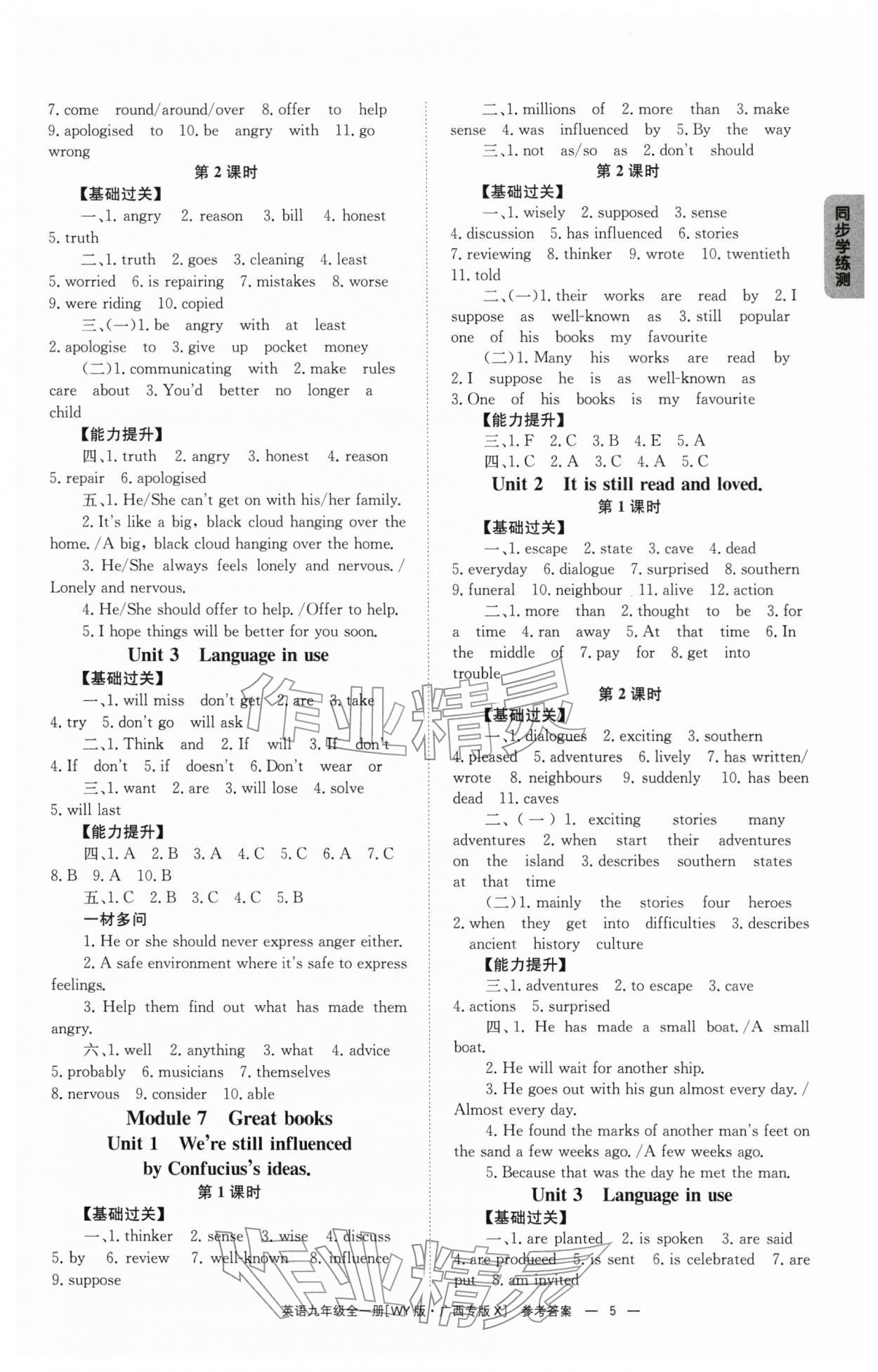 2025年全效學(xué)習(xí)同步學(xué)練測(cè)九年級(jí)英語(yǔ)全一冊(cè)外研版廣西專版 第5頁(yè)