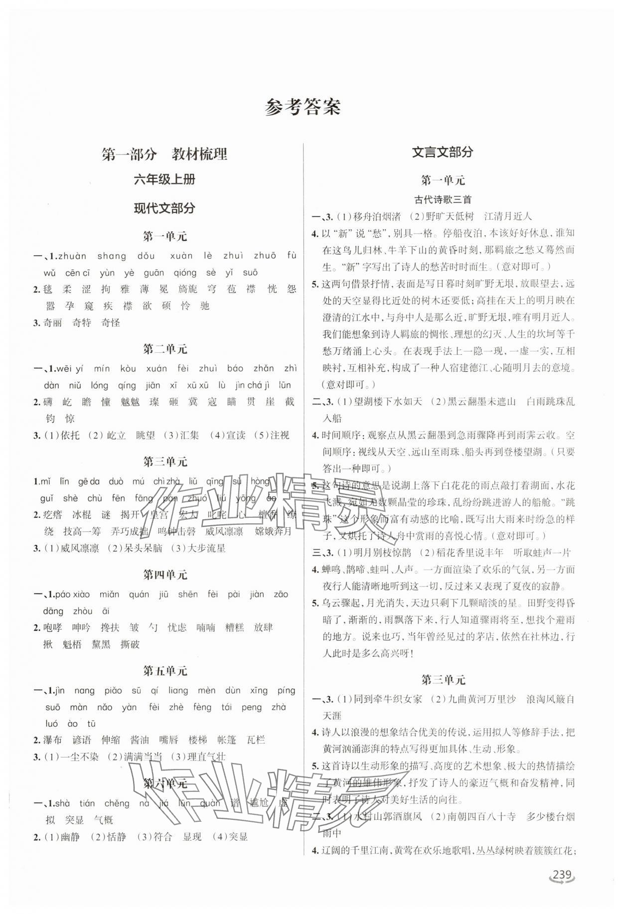 2025年初中總復習手冊泰山出版社語文人教版54制 第1頁