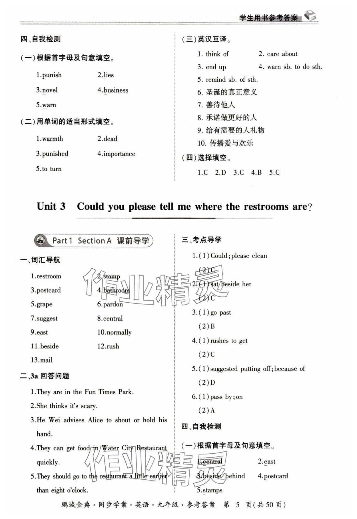 2023年名師幫同步學(xué)案九年級(jí)英語(yǔ)全一冊(cè)人教版 第5頁(yè)